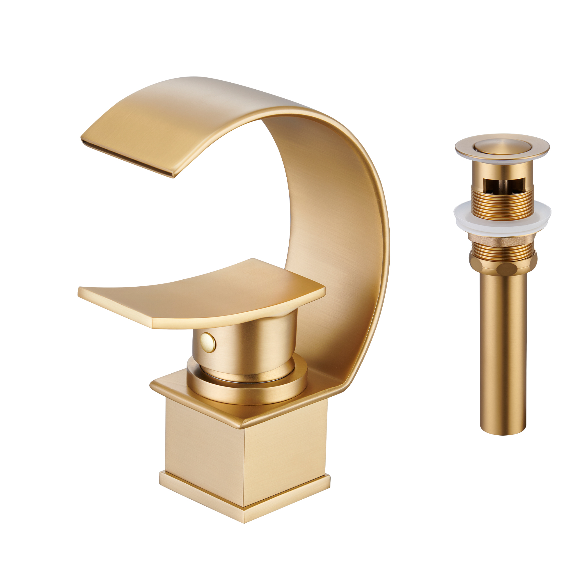 High Arc Single-Handle Waterfall Bathroom Faucet with Spotless Finish