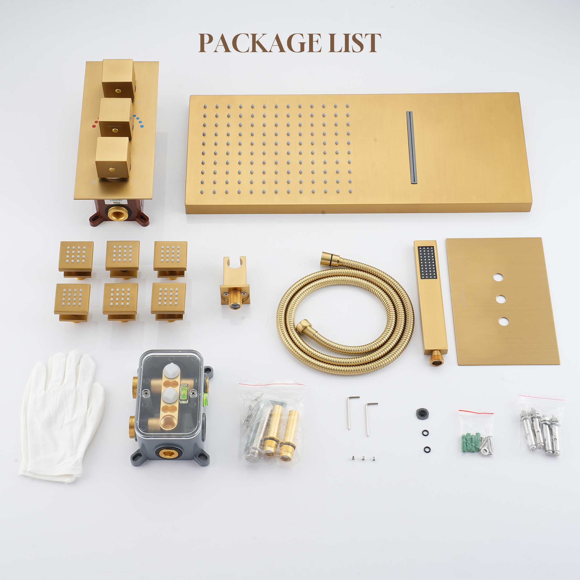 Luxury 4-Function Thermostatic Shower System with Rainfall & Body Jets