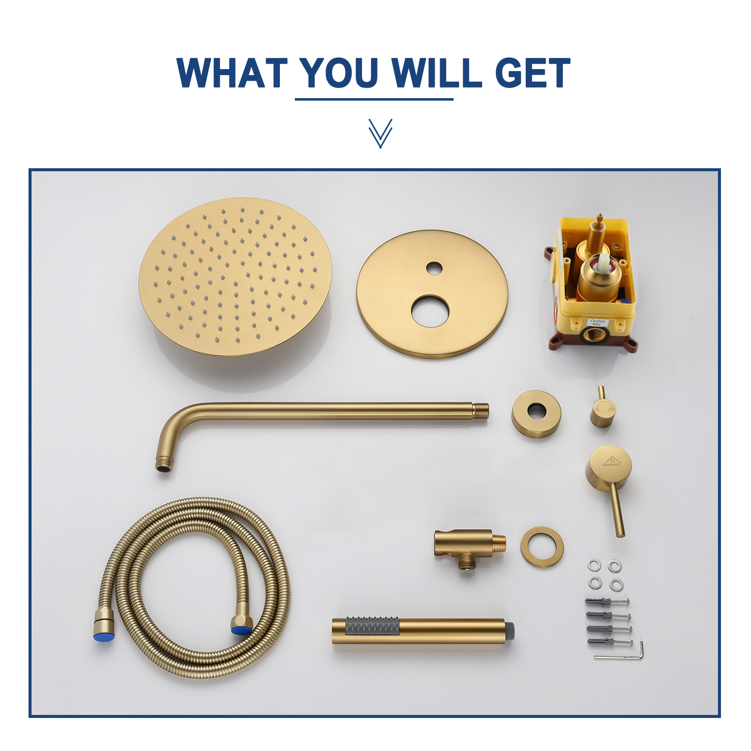 10" Wall Mount Water Saving Rain Shower Head System with Handheld