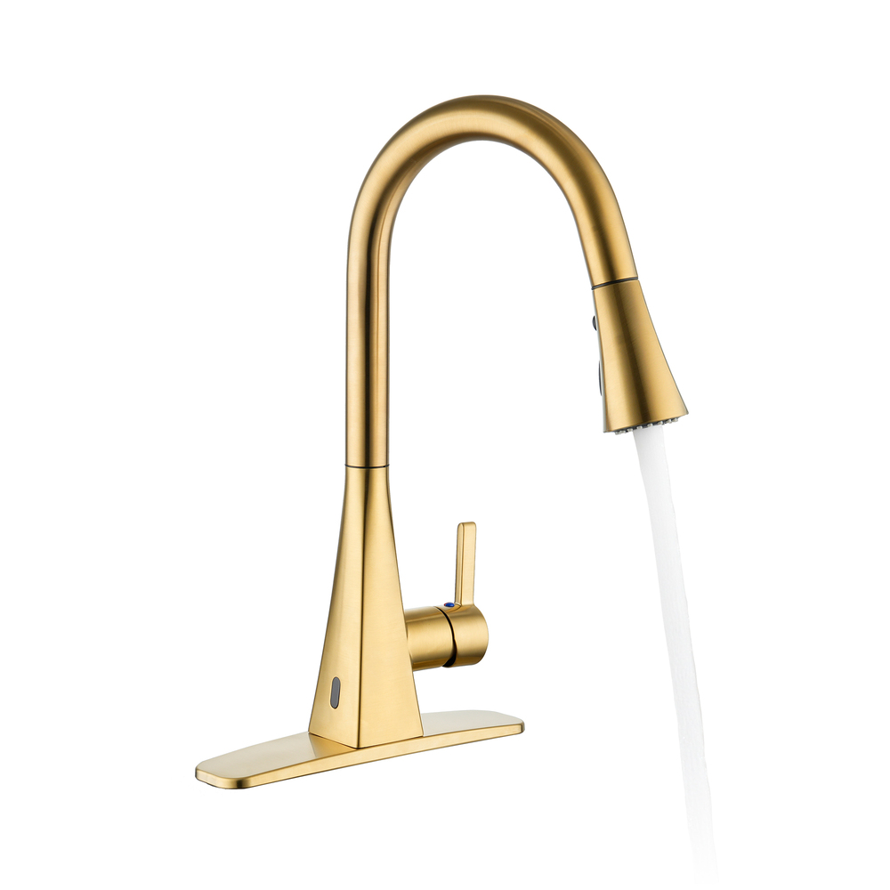 Touchless Dual-Sensor Pull-Down Kitchen Faucet with Modern Design