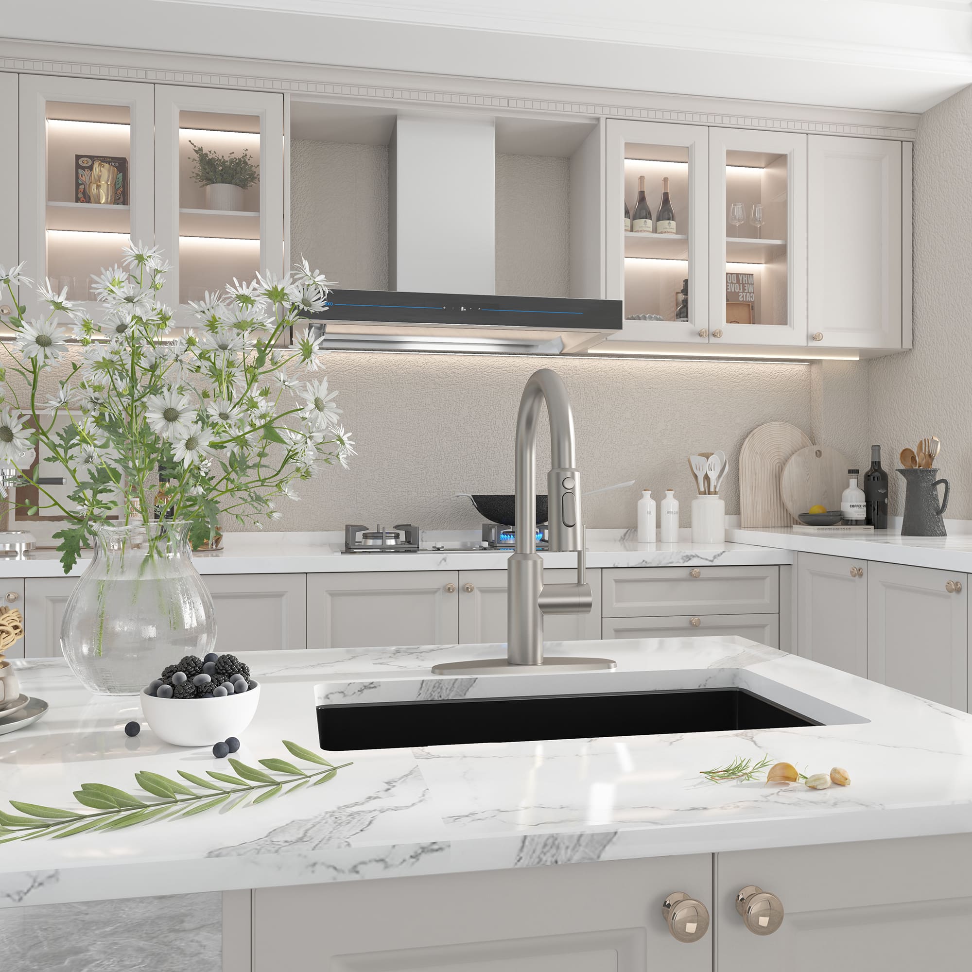 Modern Pull-Down Kitchen Faucet with Retractable Spray Head