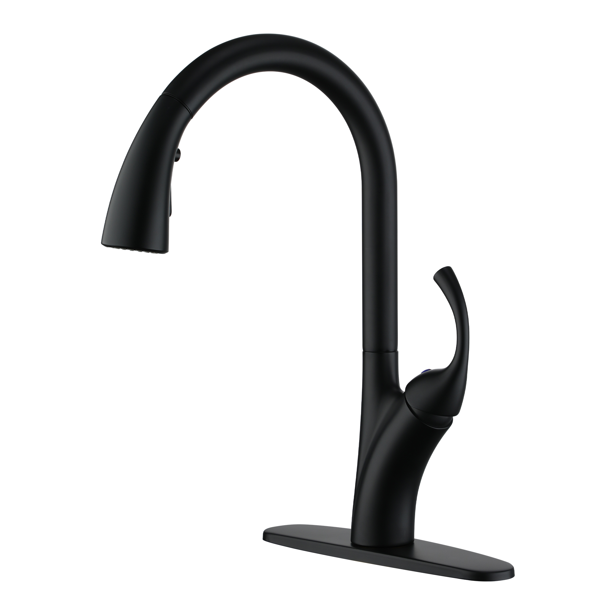 Single Handle Pull Down Kitchen Faucet with 3-Spray Modes and Deck Plate
