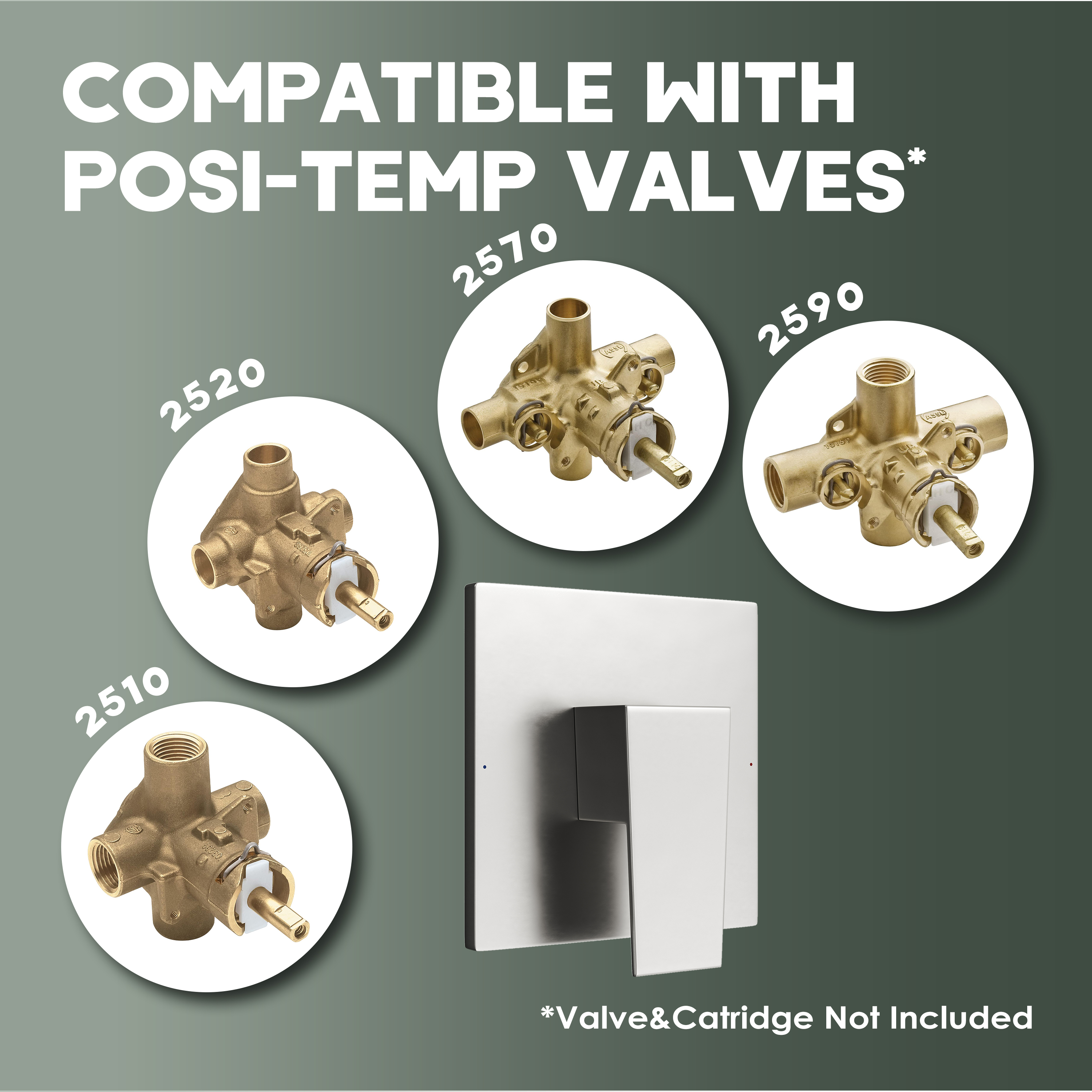 Replacement Shower Trim Kit for Moen 2510 / 2520 / 2570 / 2590 Valves