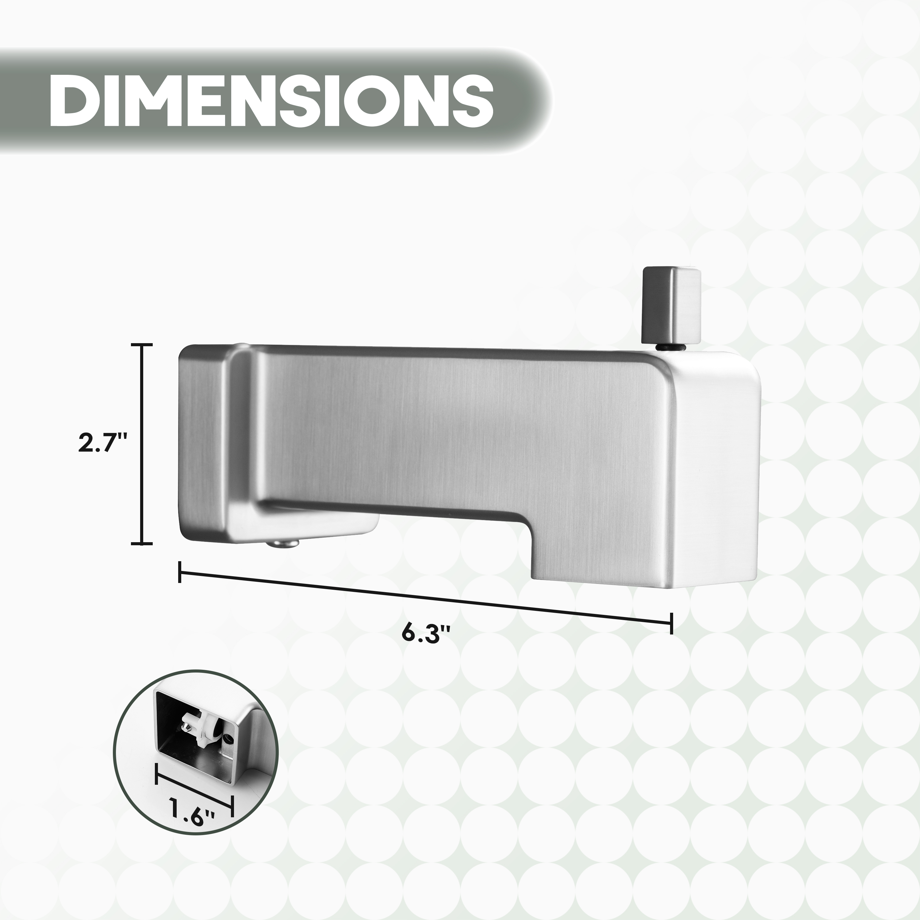 Replacement Lift-Rod Tub Spout with 1/2" NPT Connection
