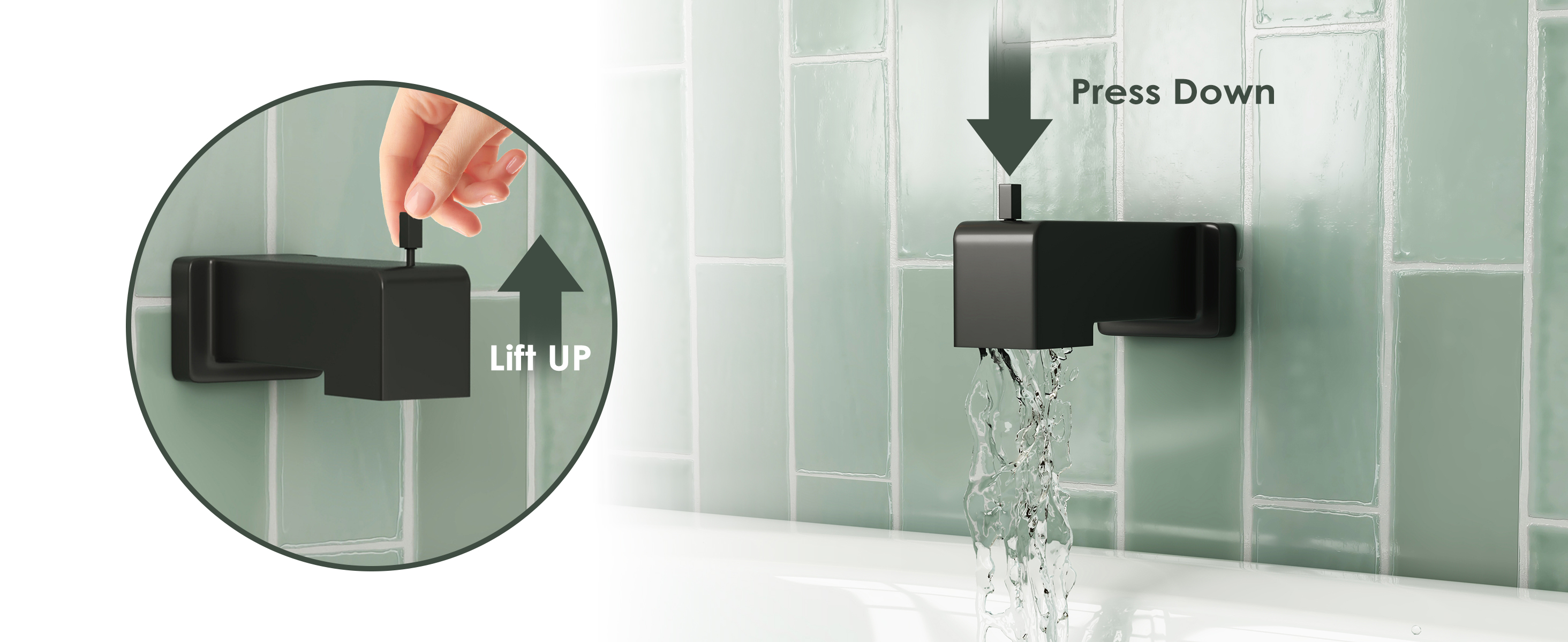 Easy Control Lift-Rod Tub Spout