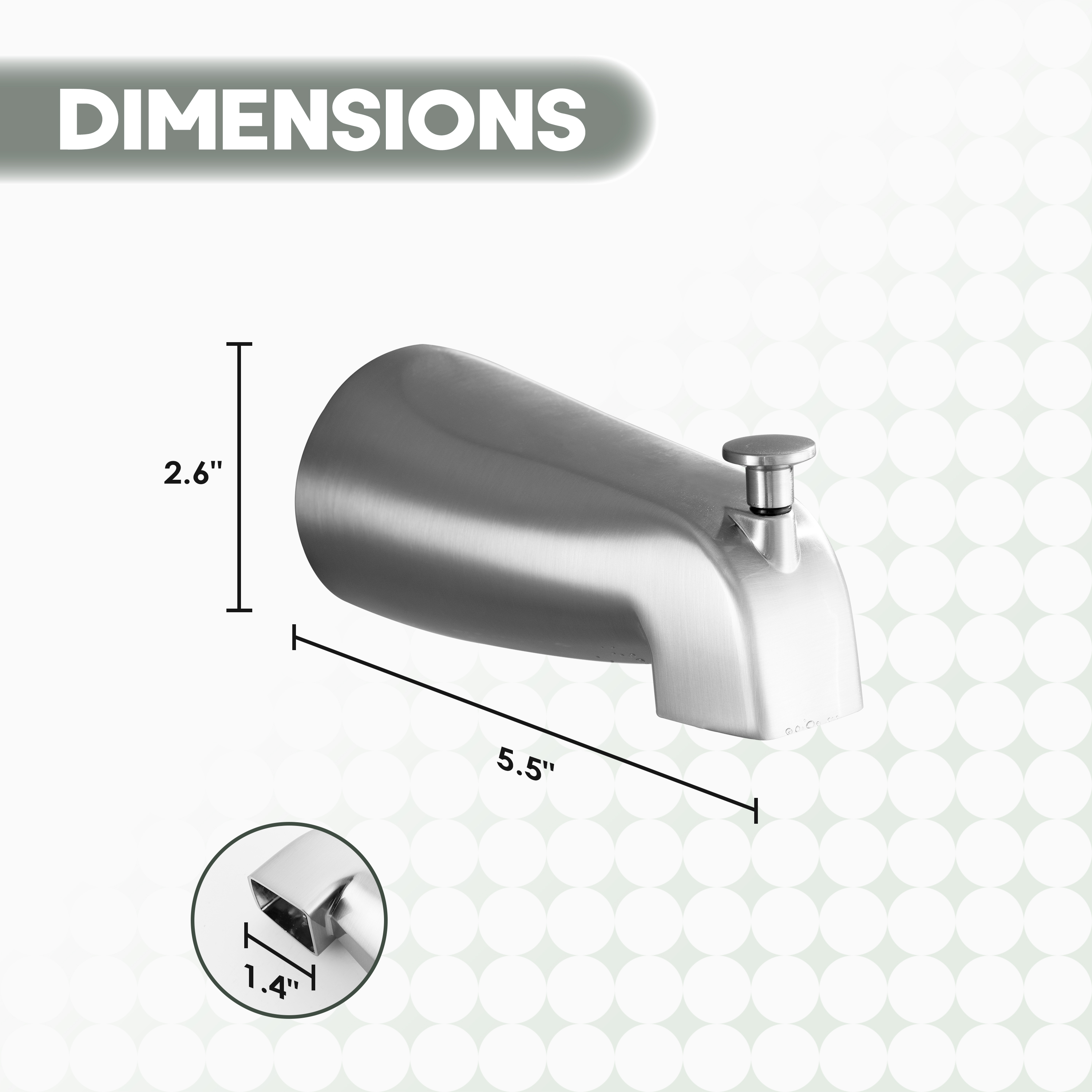 Stainless Steel Lift-Rod Tub Spout Replacement Compatible with Moen