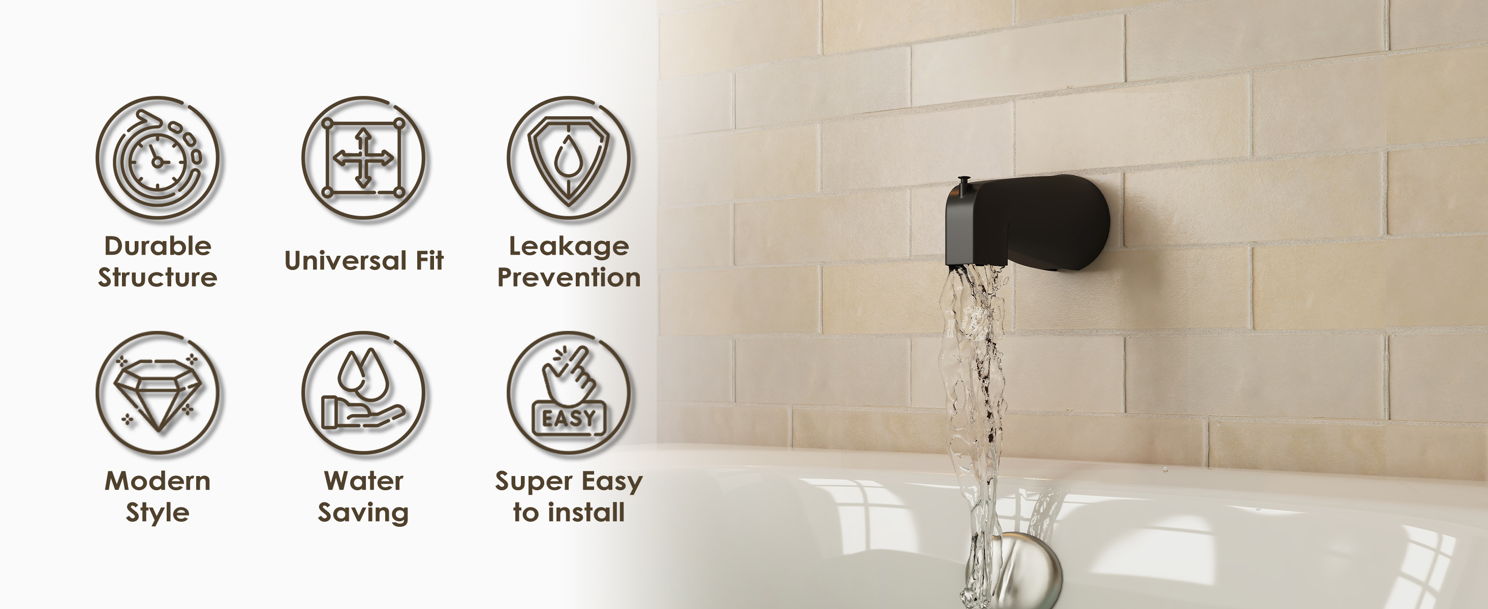 Stainless Steel Tub Filler with Lift-Rod Style Design