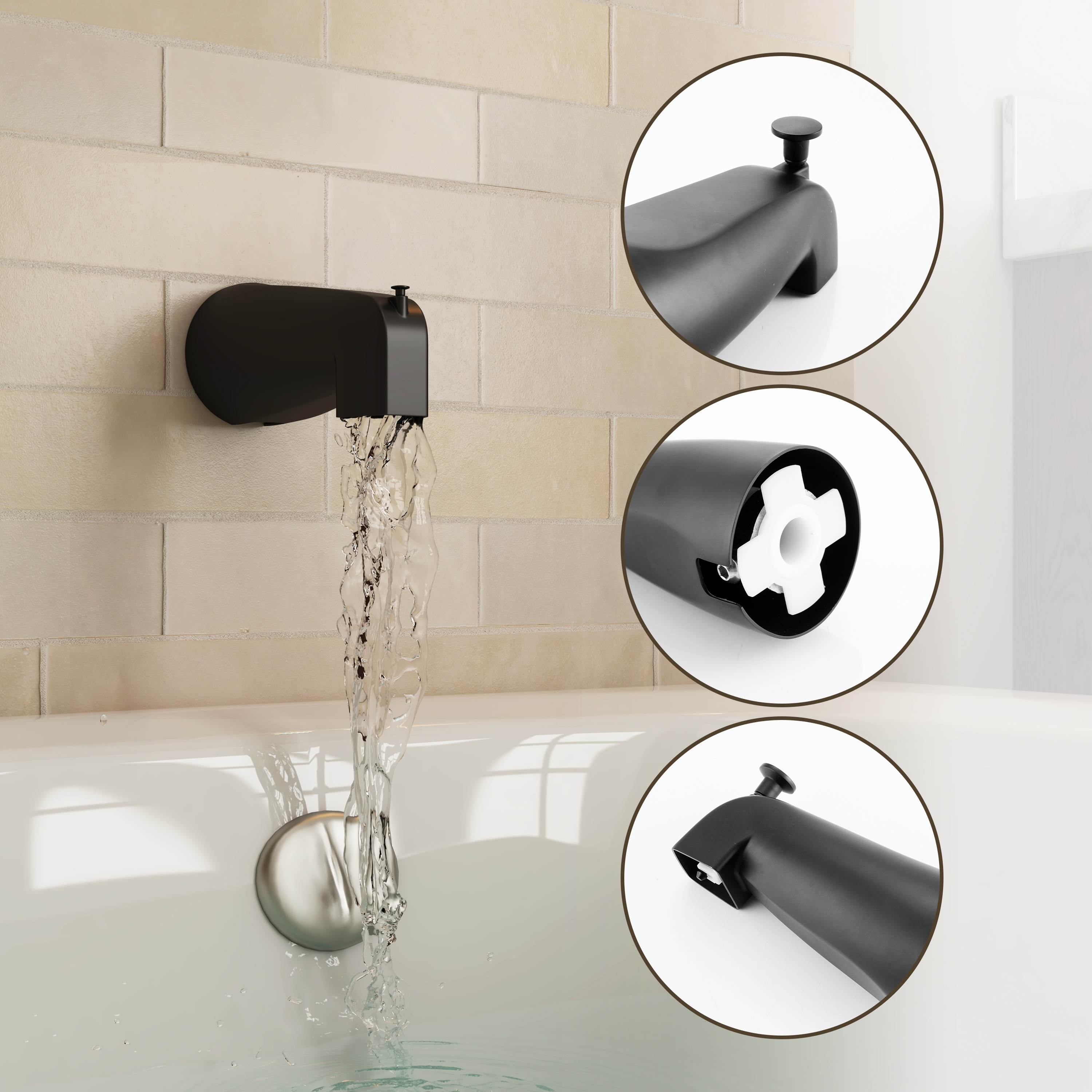 Stainless Steel Lift-Rod Tub Spout Replacement Compatible with Moen