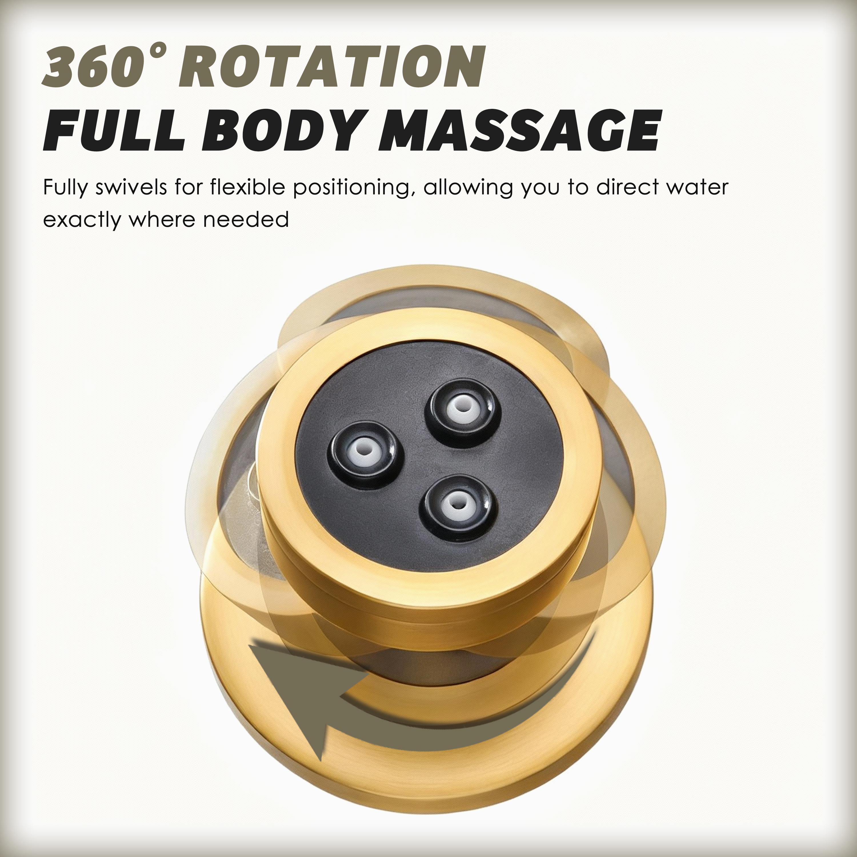 360° Adjustable Body Jet with Twirling Deep Massage Outlet