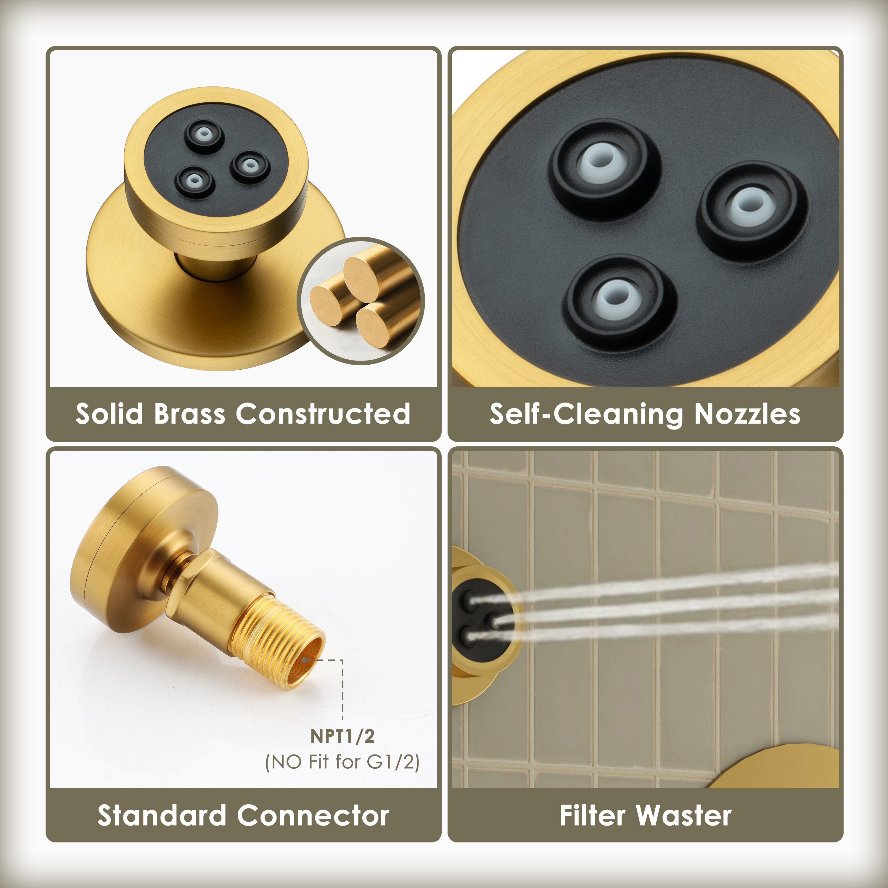 360° Adjustable Body Jet with Twirling Deep Massage Outlet