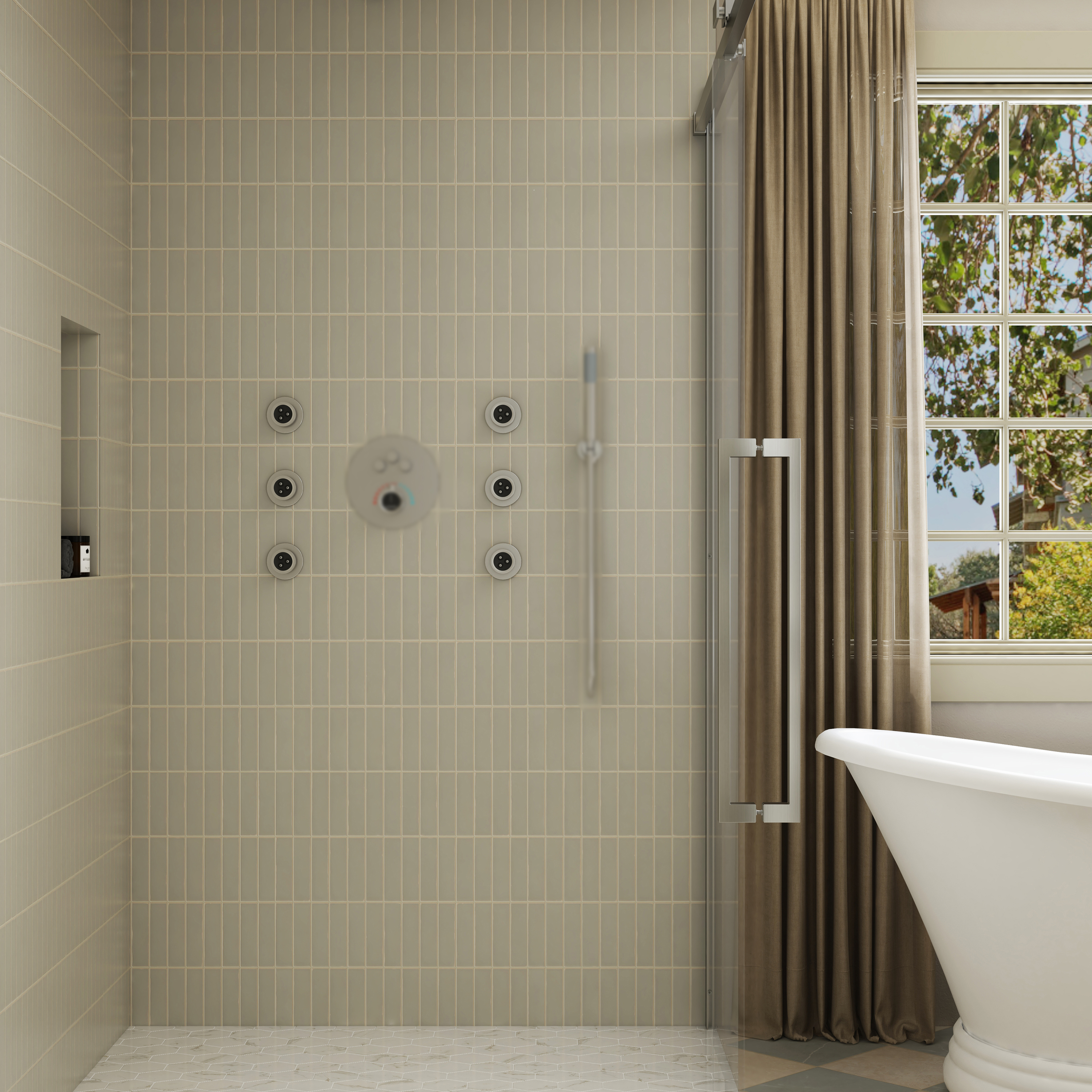 360° Adjustable Body Jet with Twirling Deep Massage Outlet