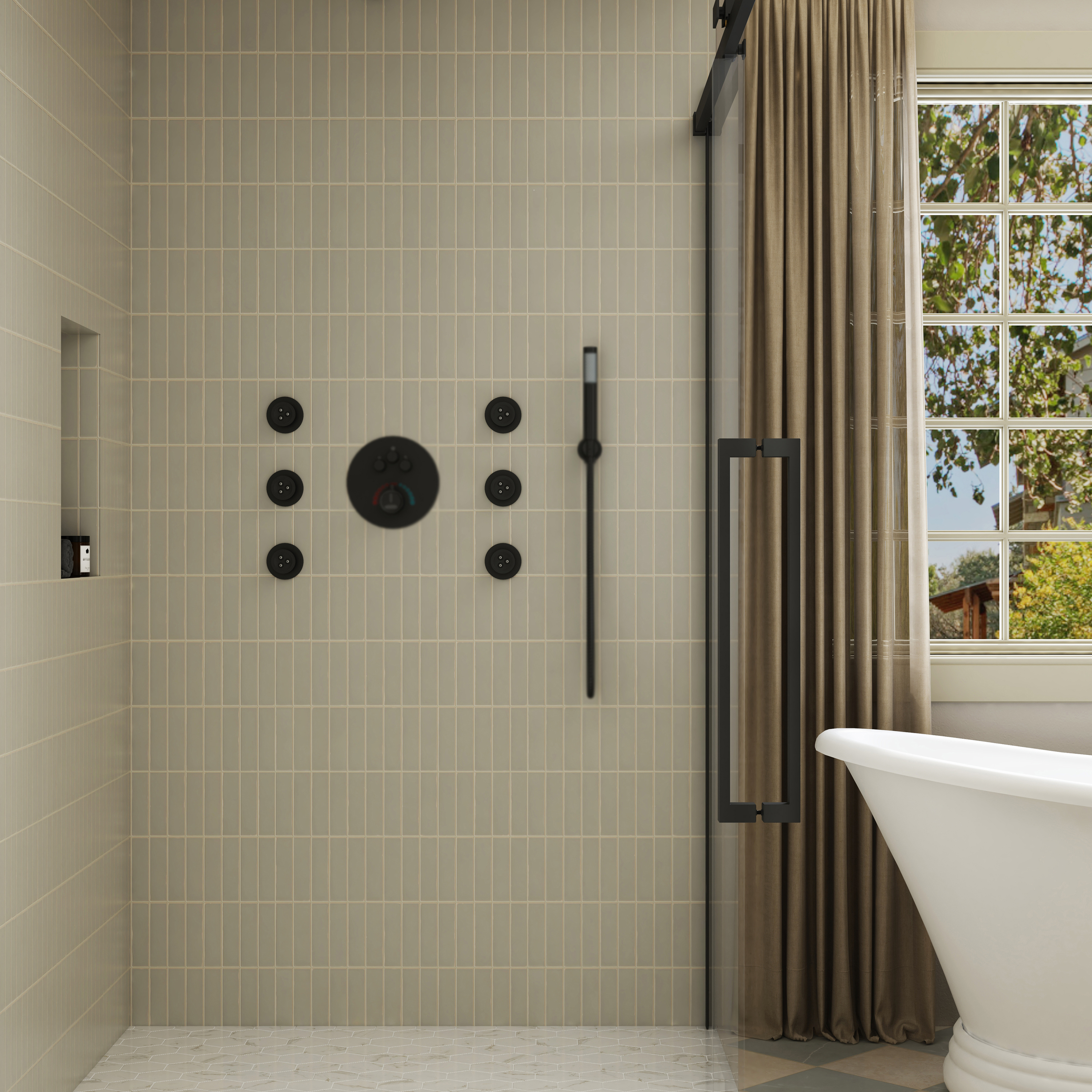 360° Adjustable Body Jet with Twirling Deep Massage Outlet