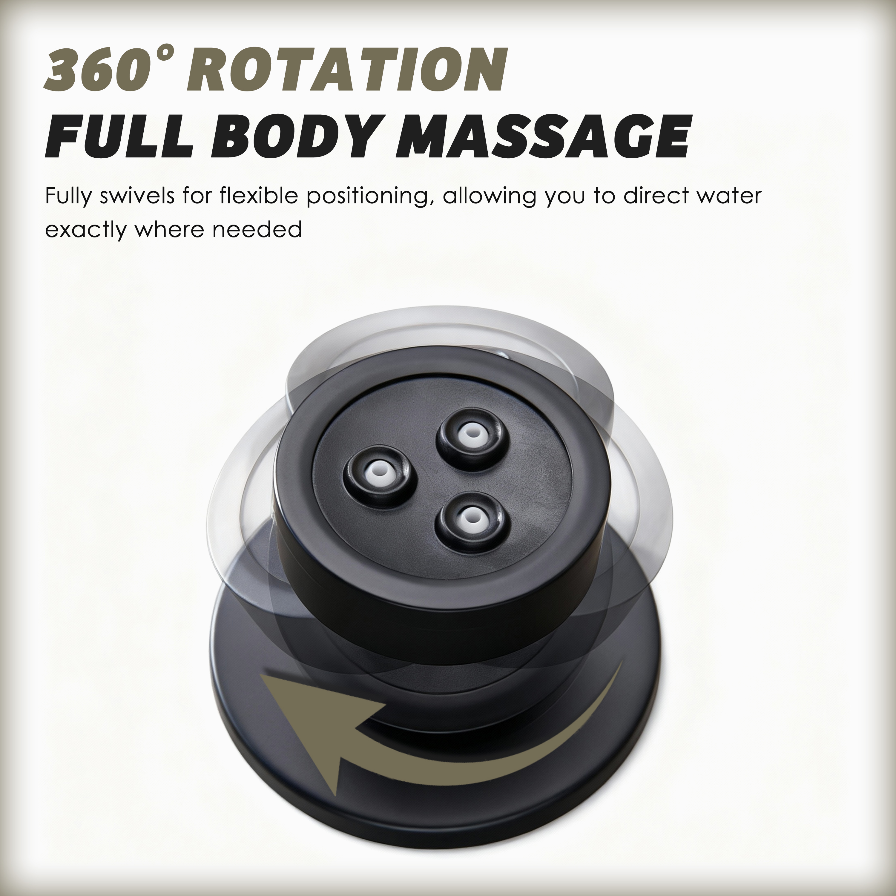 360° Adjustable Body Jet with Twirling Deep Massage Outlet