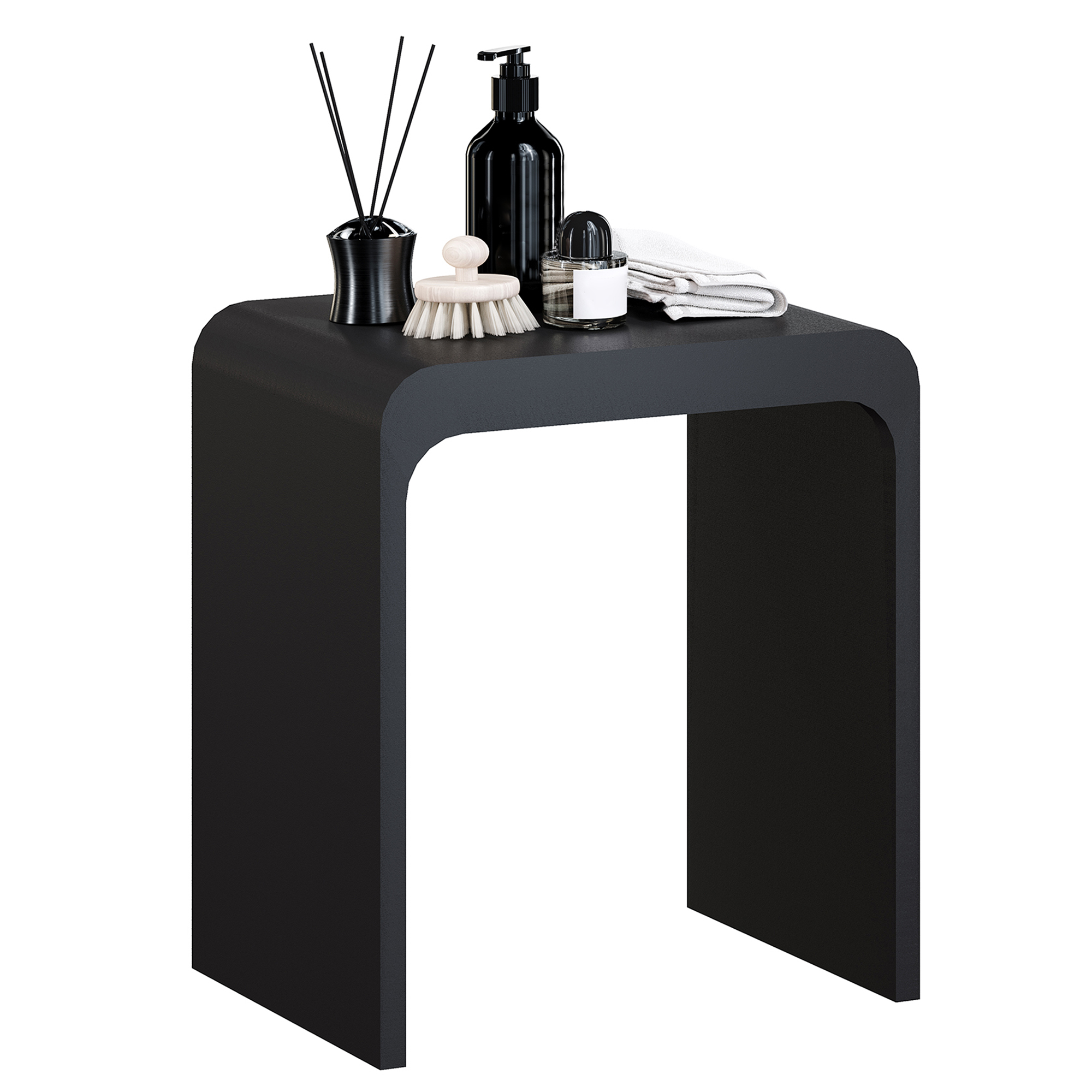 Solid Surface Bathroom Shower Stool with 1.77" Thickened Seat