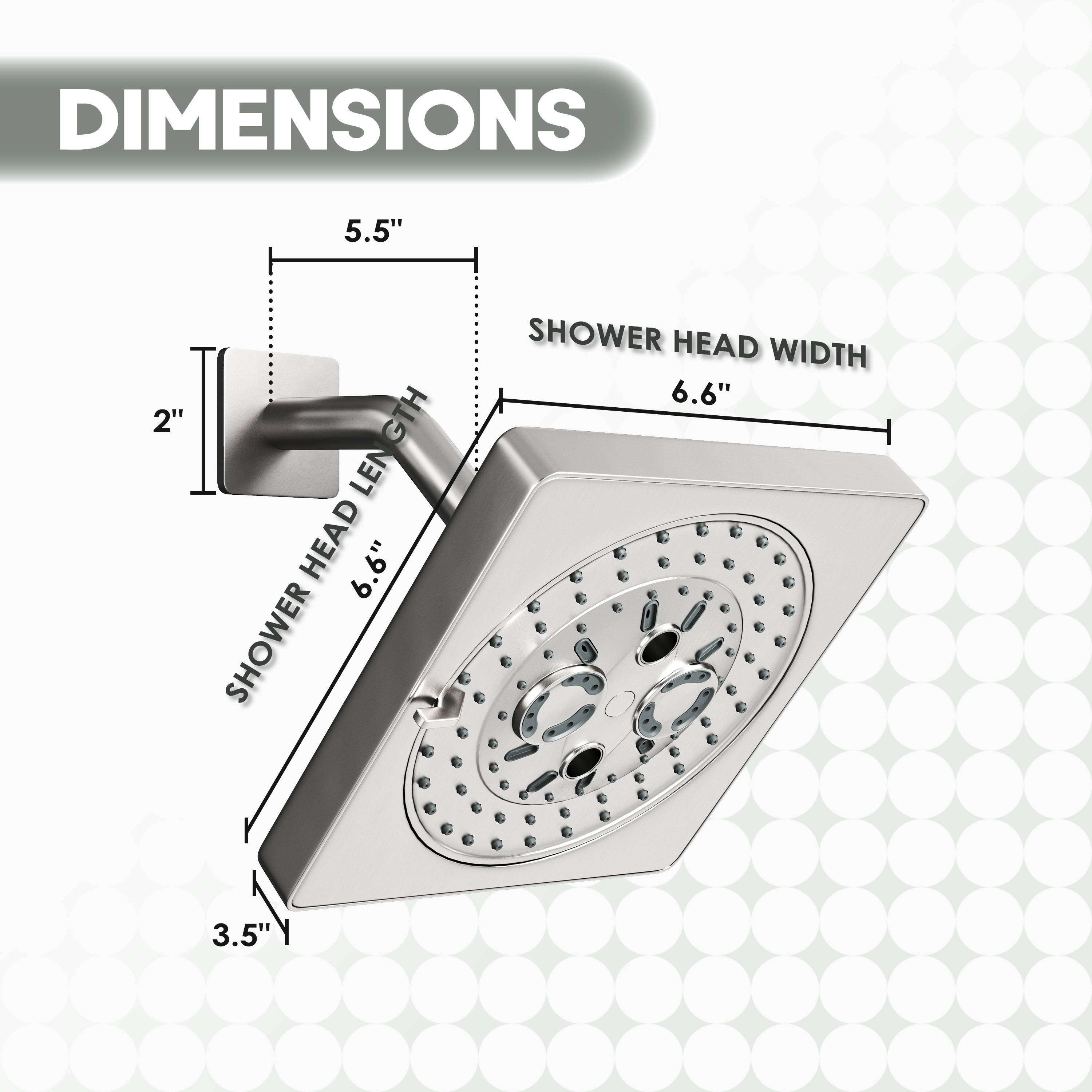 7-Function Replacement Shower Head with Shower Arm & Flange