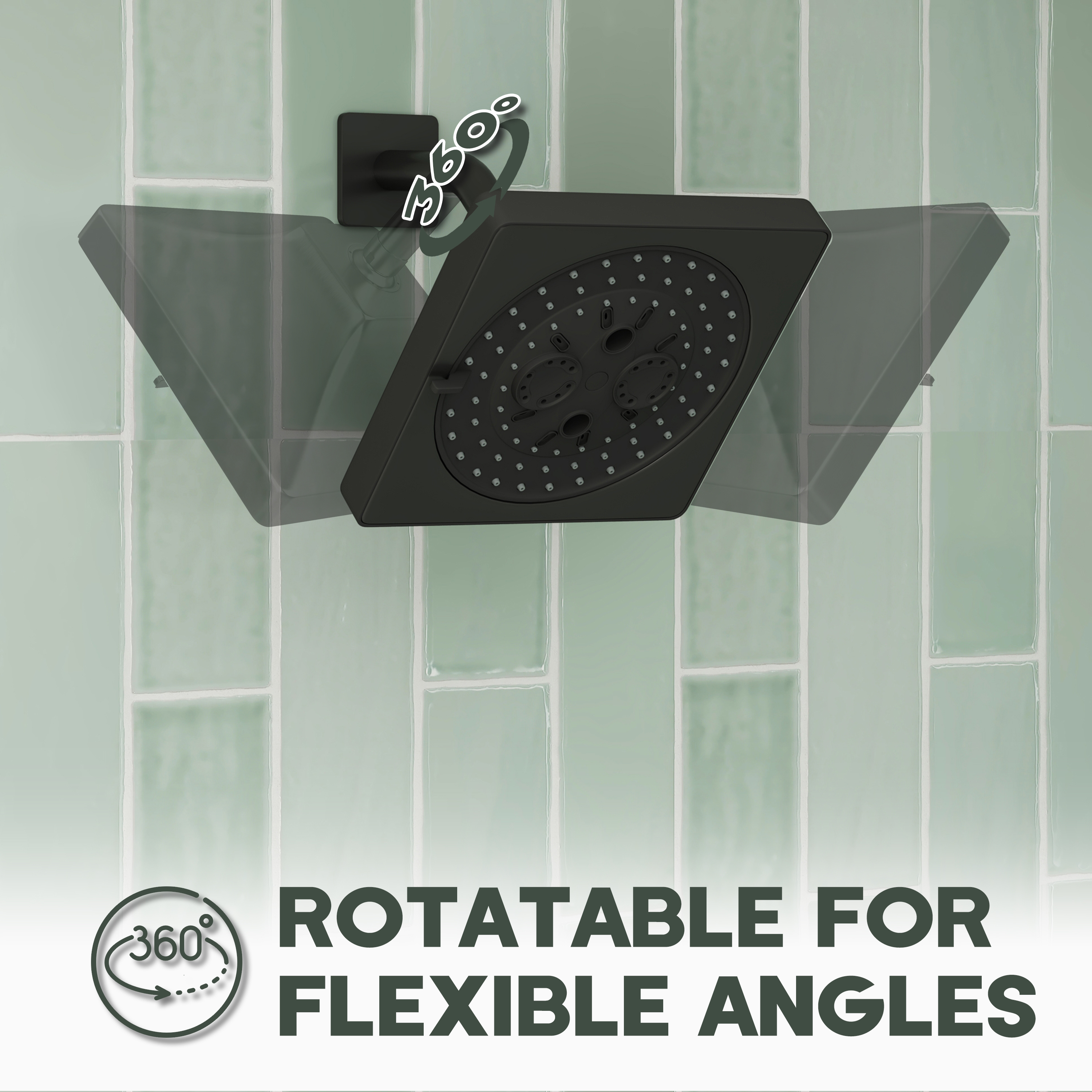 7-Function Replacement Shower Head with Shower Arm & Flange