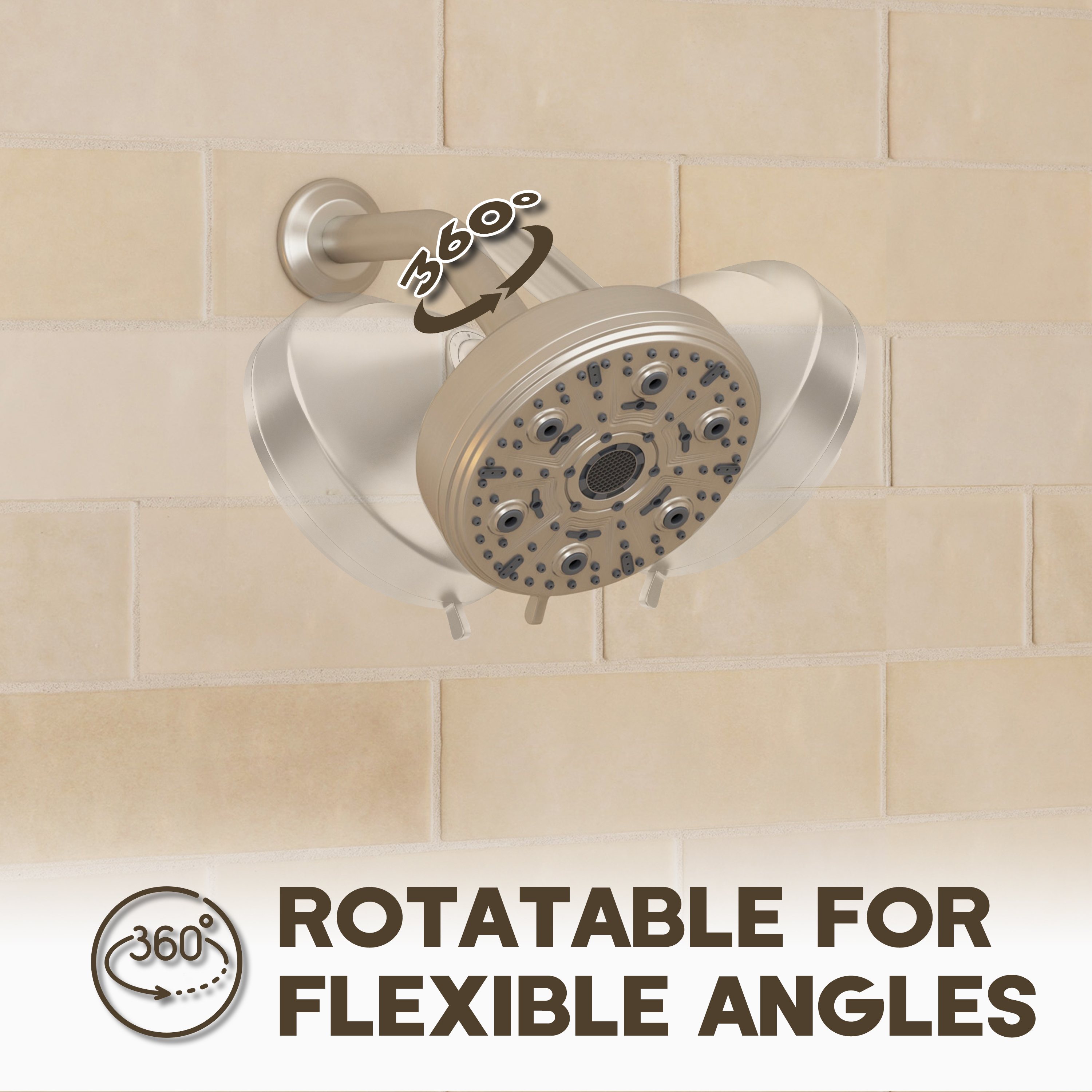 5-inch 10-Function Replacement Shower Head with Arm & Flange