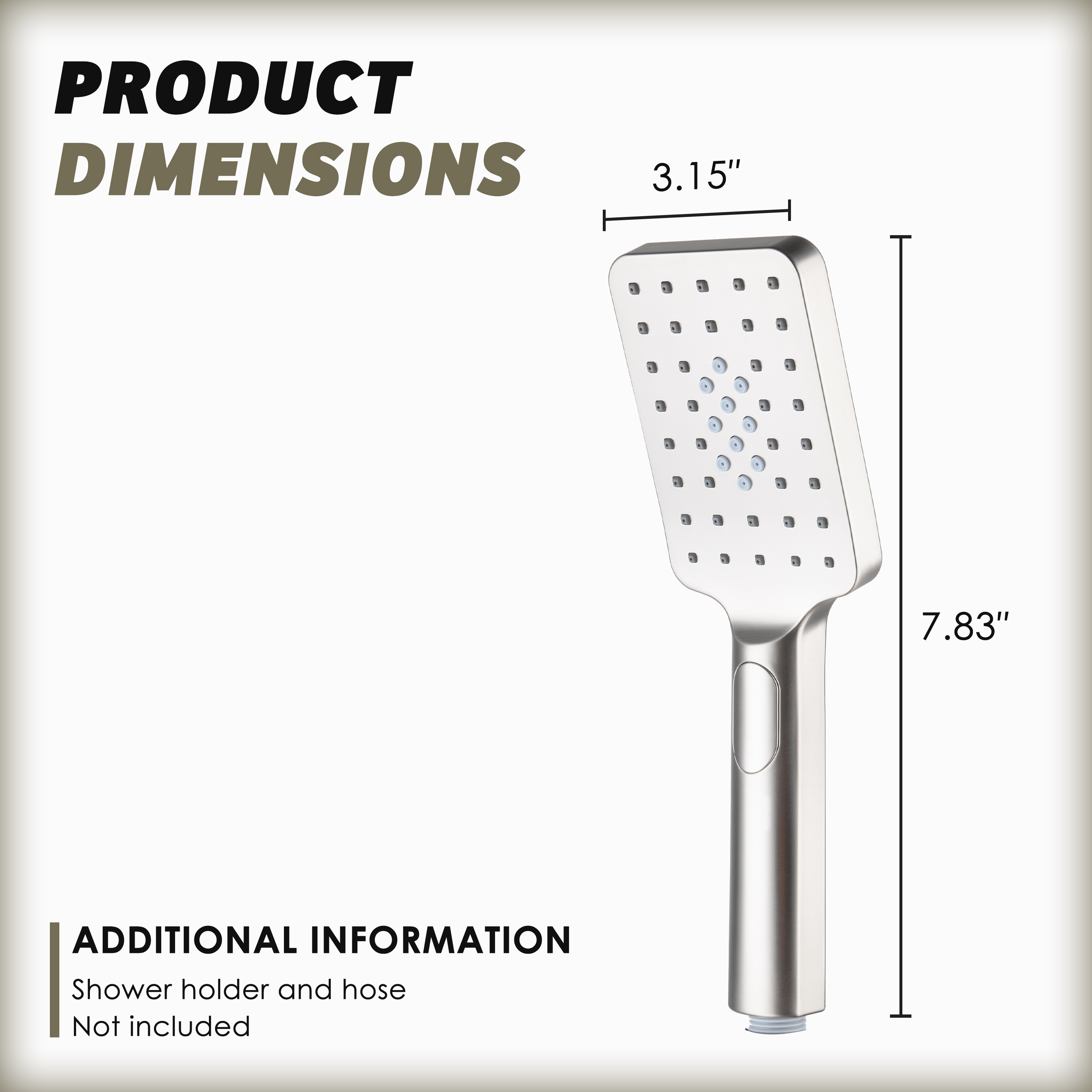 3-Function Handheld Shower Head with Rain & Massage Spray