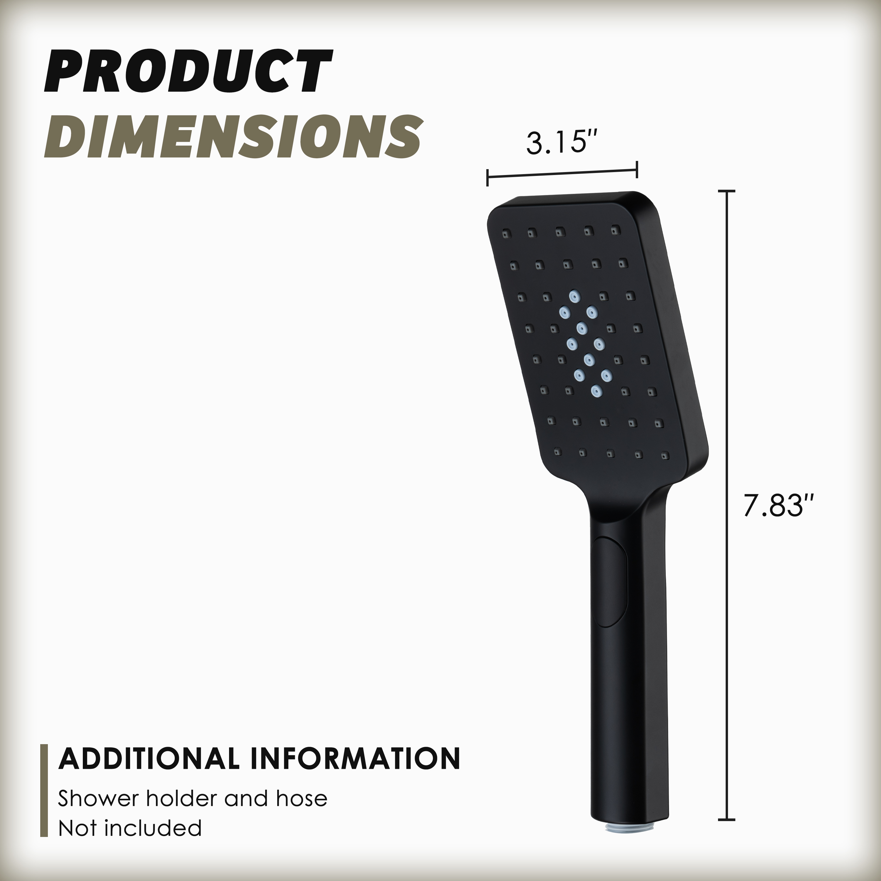 3-Function Handheld Shower Head with Rain & Massage Spray