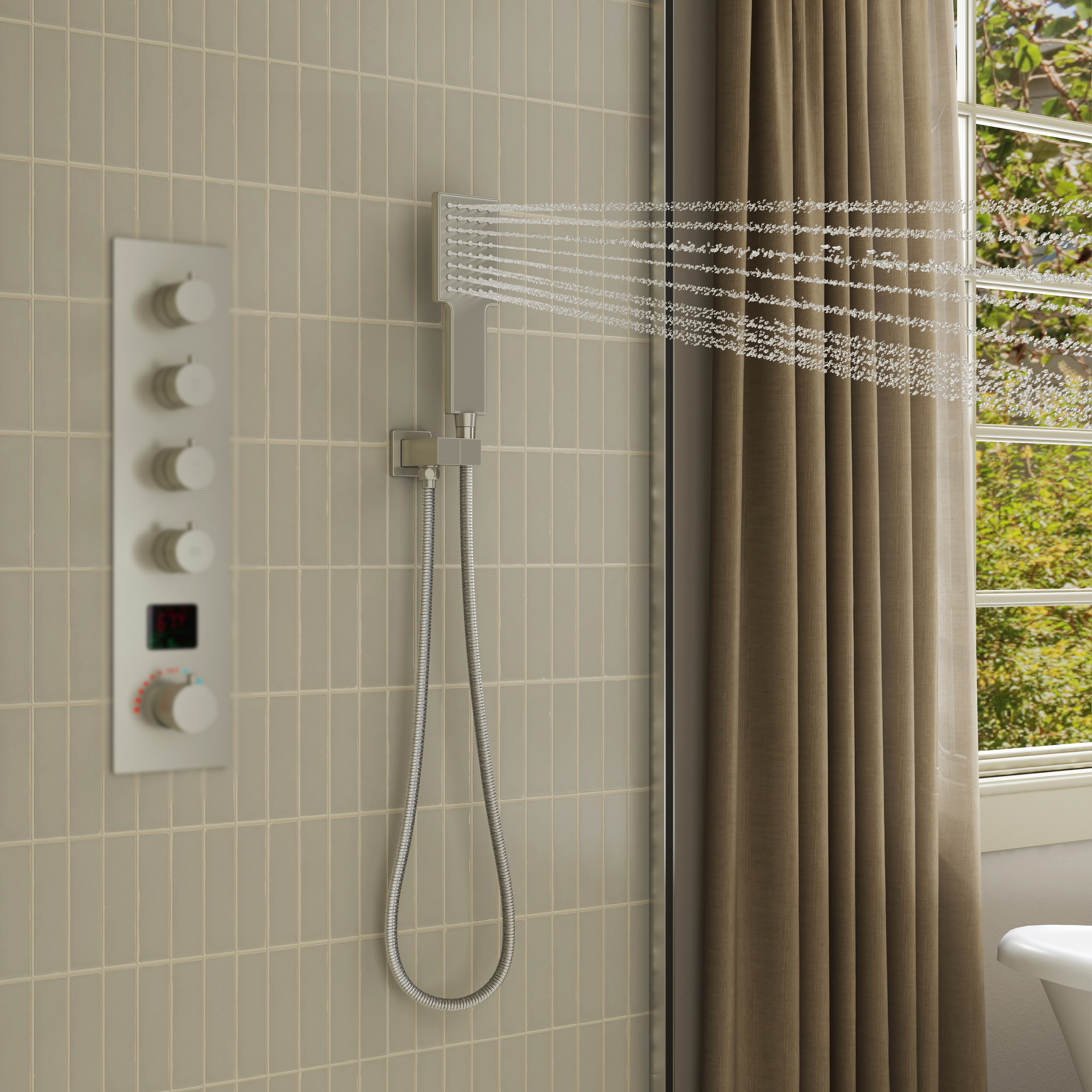Single-Function Handheld Shower Head in 304 Stainless Steel