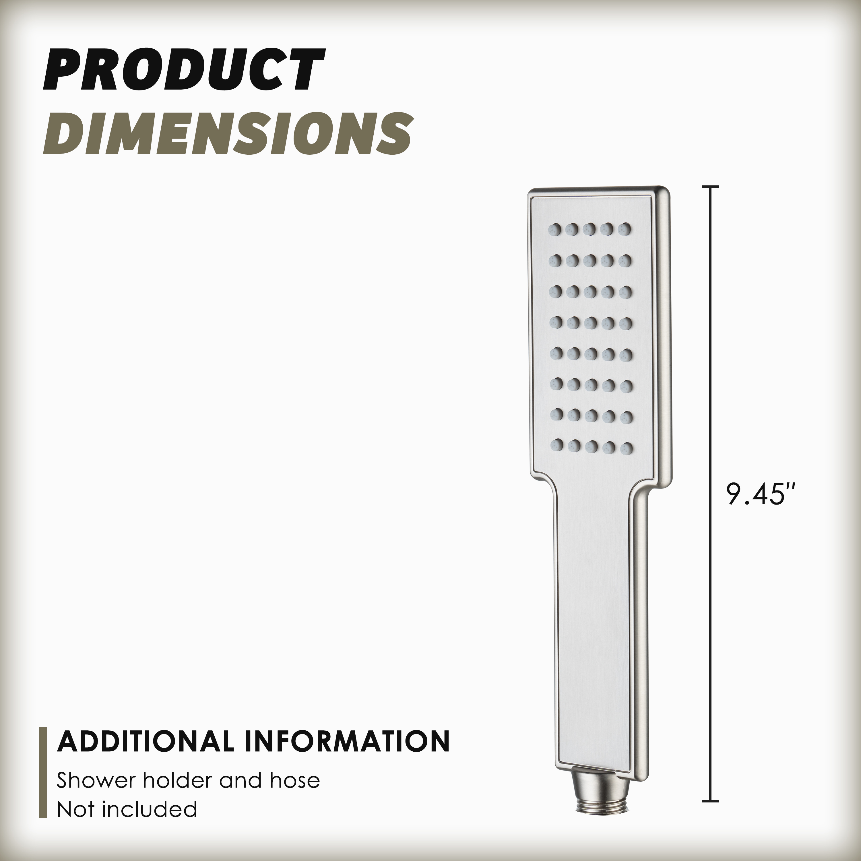 Single-Function Handheld Shower Head in 304 Stainless Steel