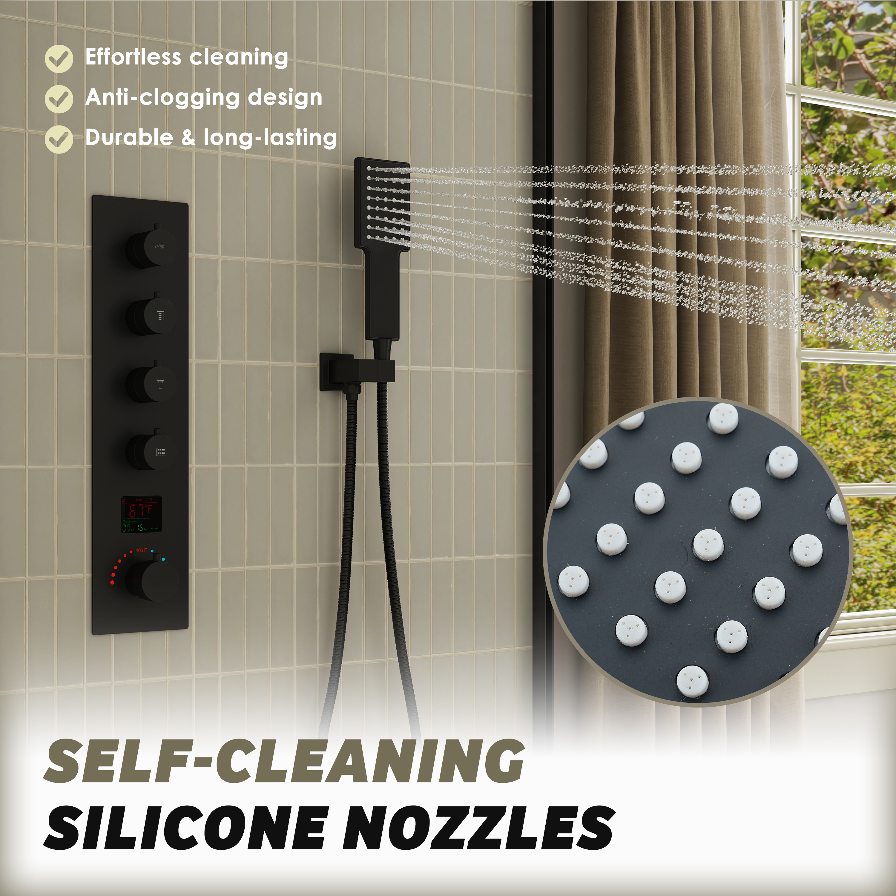 Single-Function Handheld Shower Head in 304 Stainless Steel