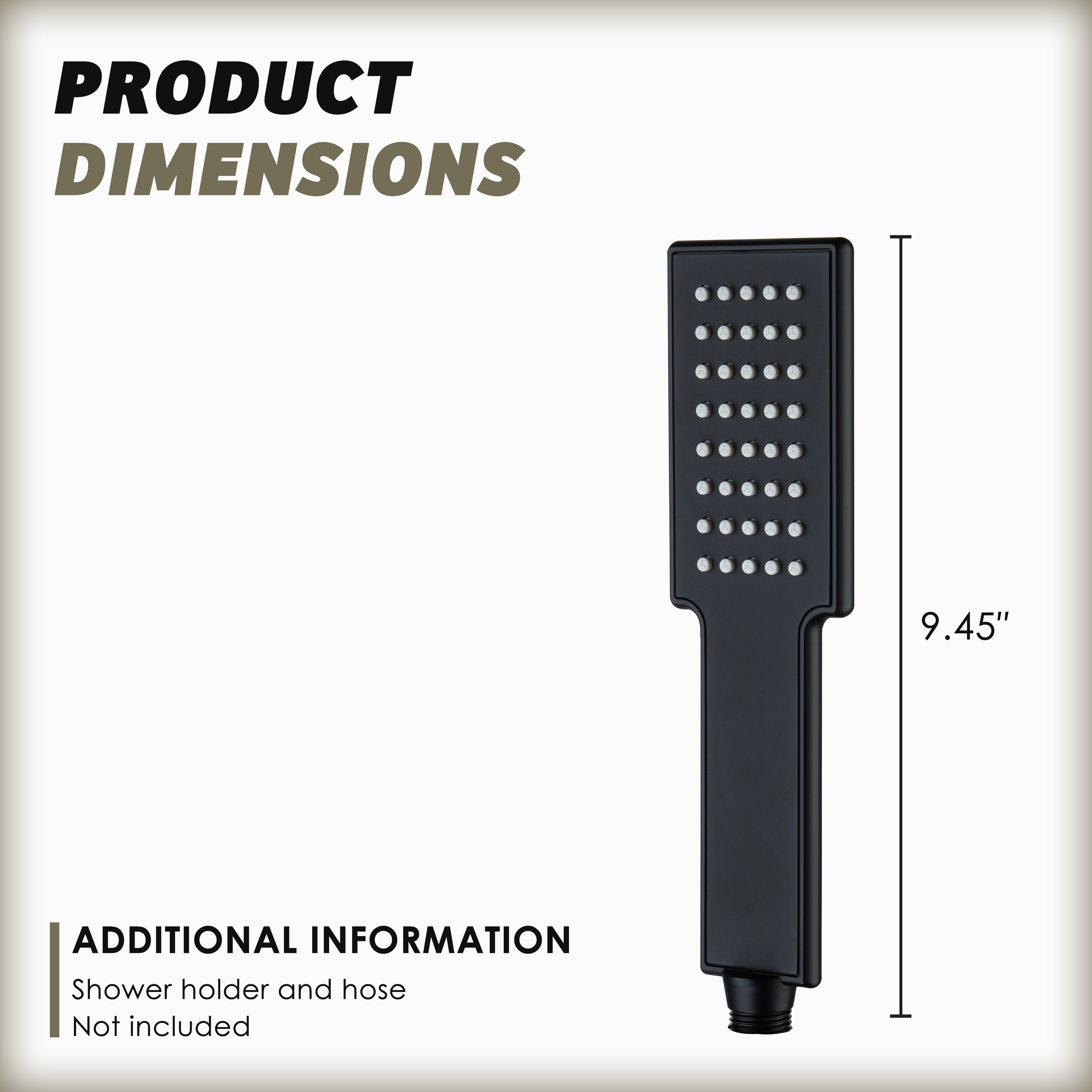 Single-Function Handheld Shower Head in 304 Stainless Steel