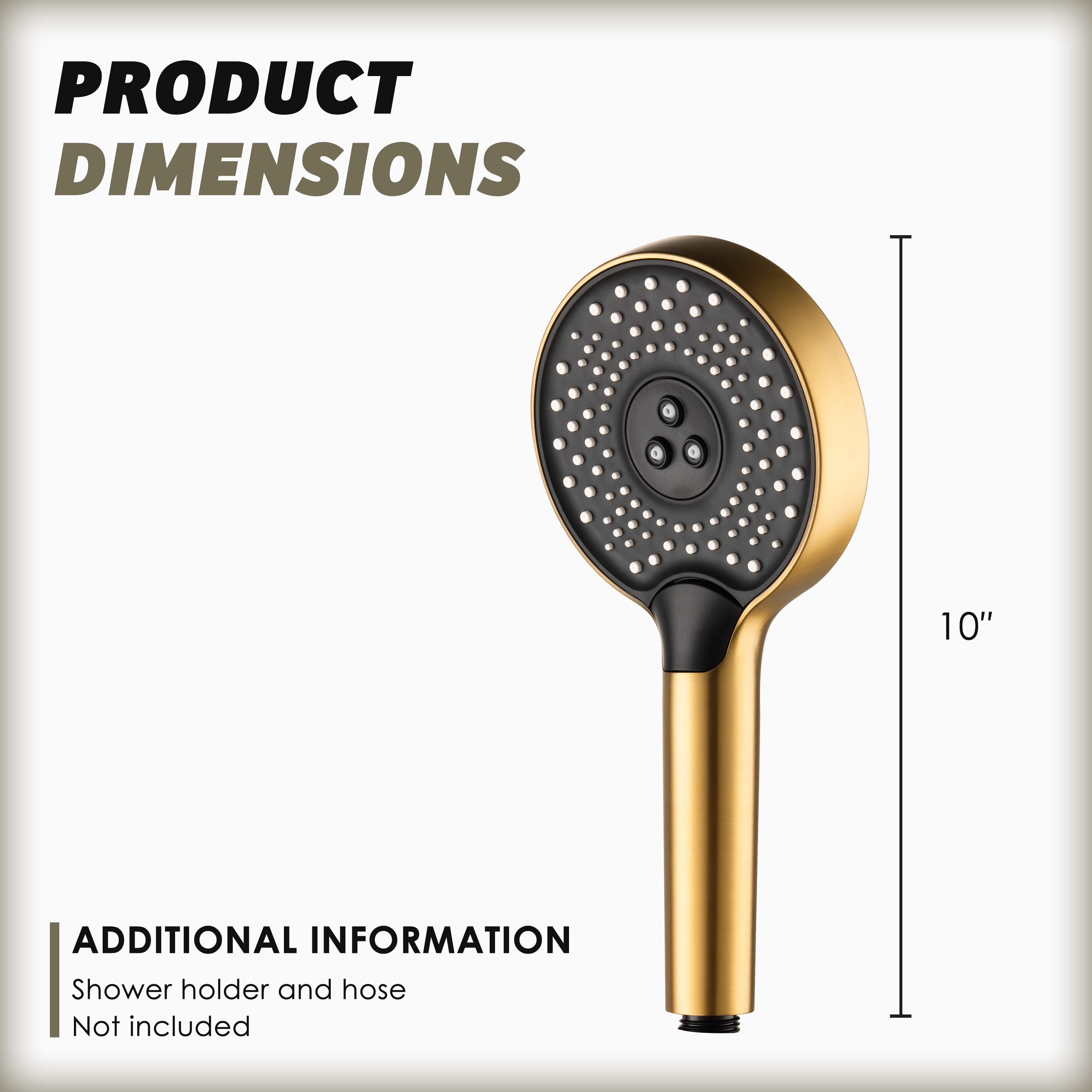 3-Function Handheld Shower Head with Rain & Massage Spray