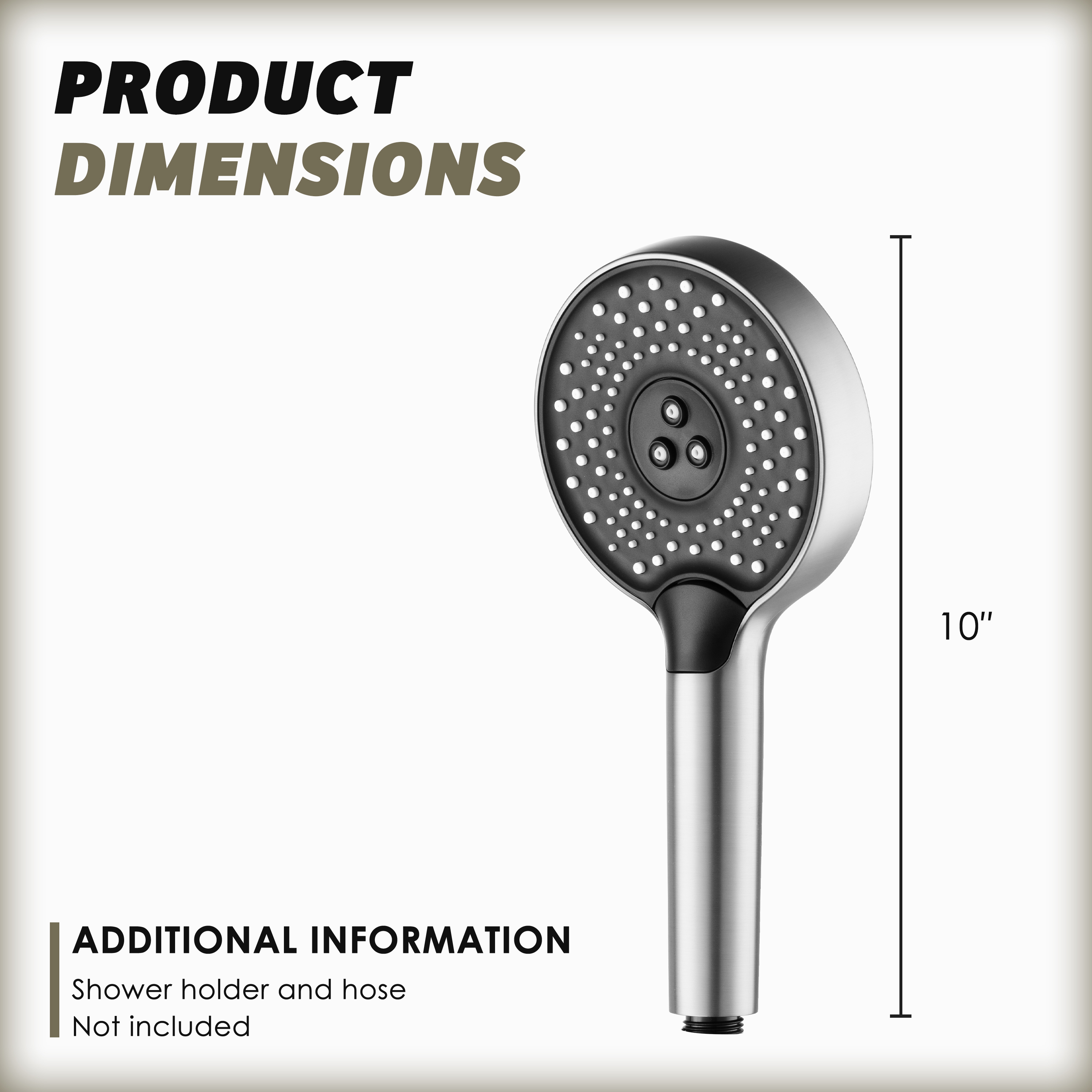 3-Function Handheld Shower Head with Rain & Massage Spray