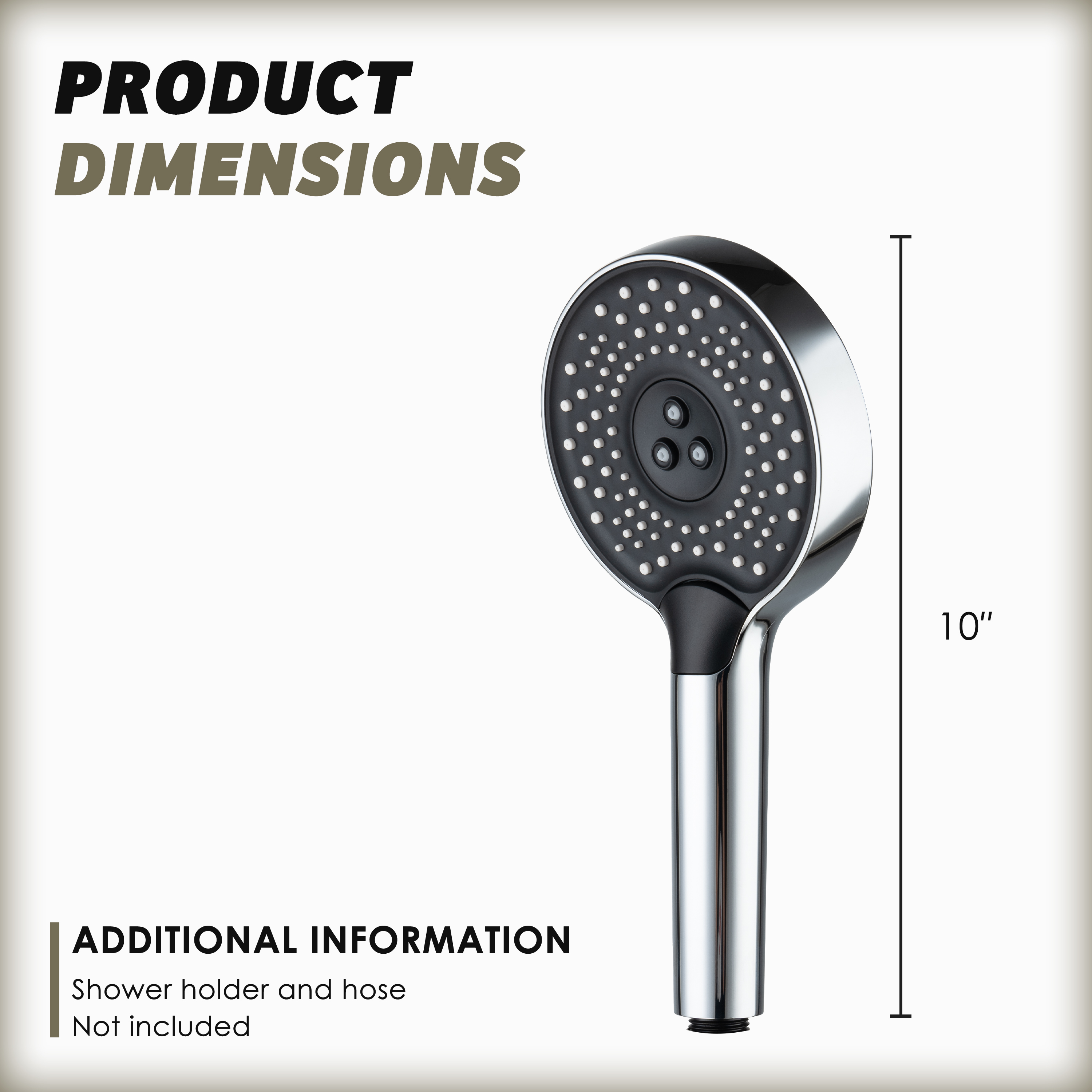 3-Function Handheld Shower Head with Rain & Massage Spray