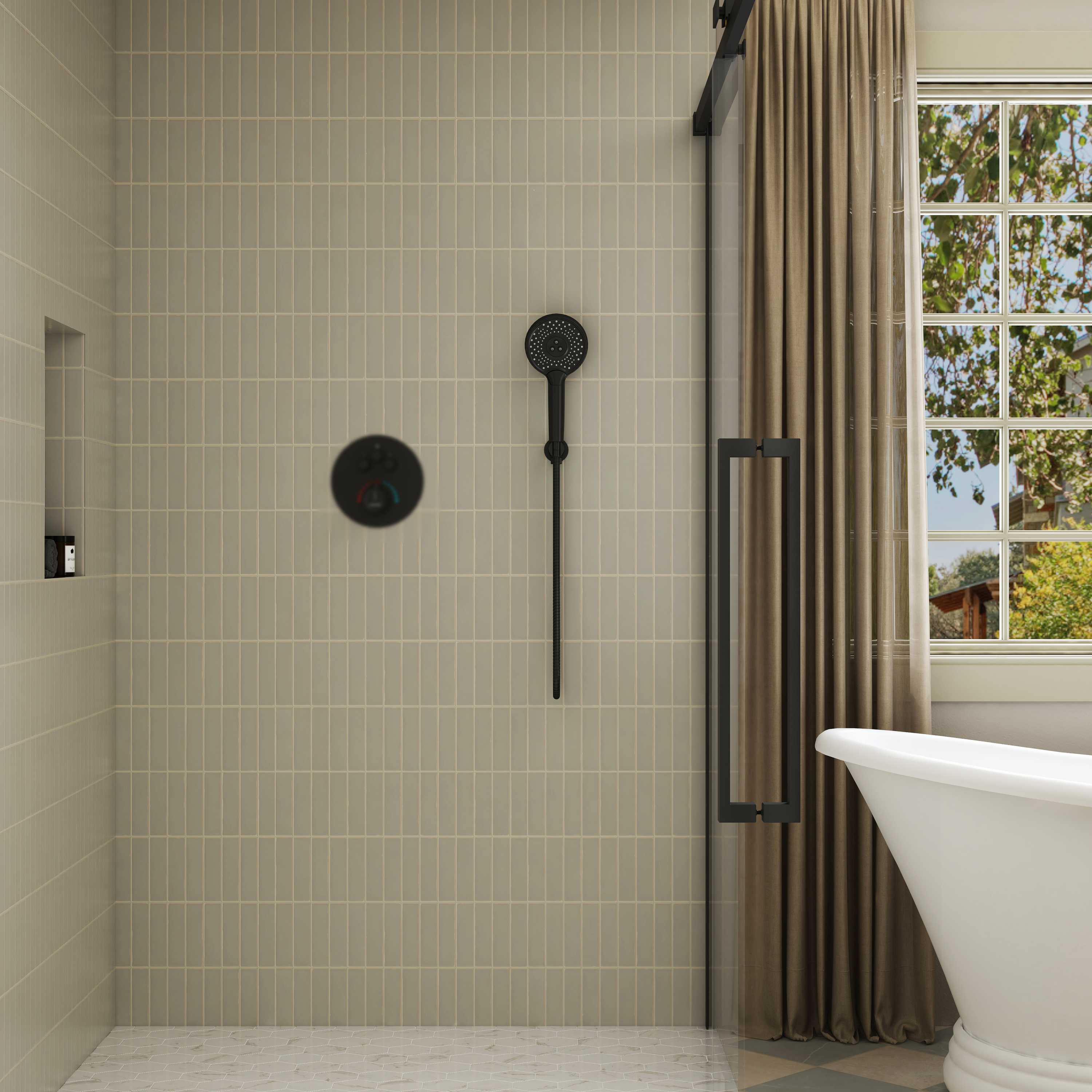 3-Function Handheld Shower Head with Rain & Massage Spray