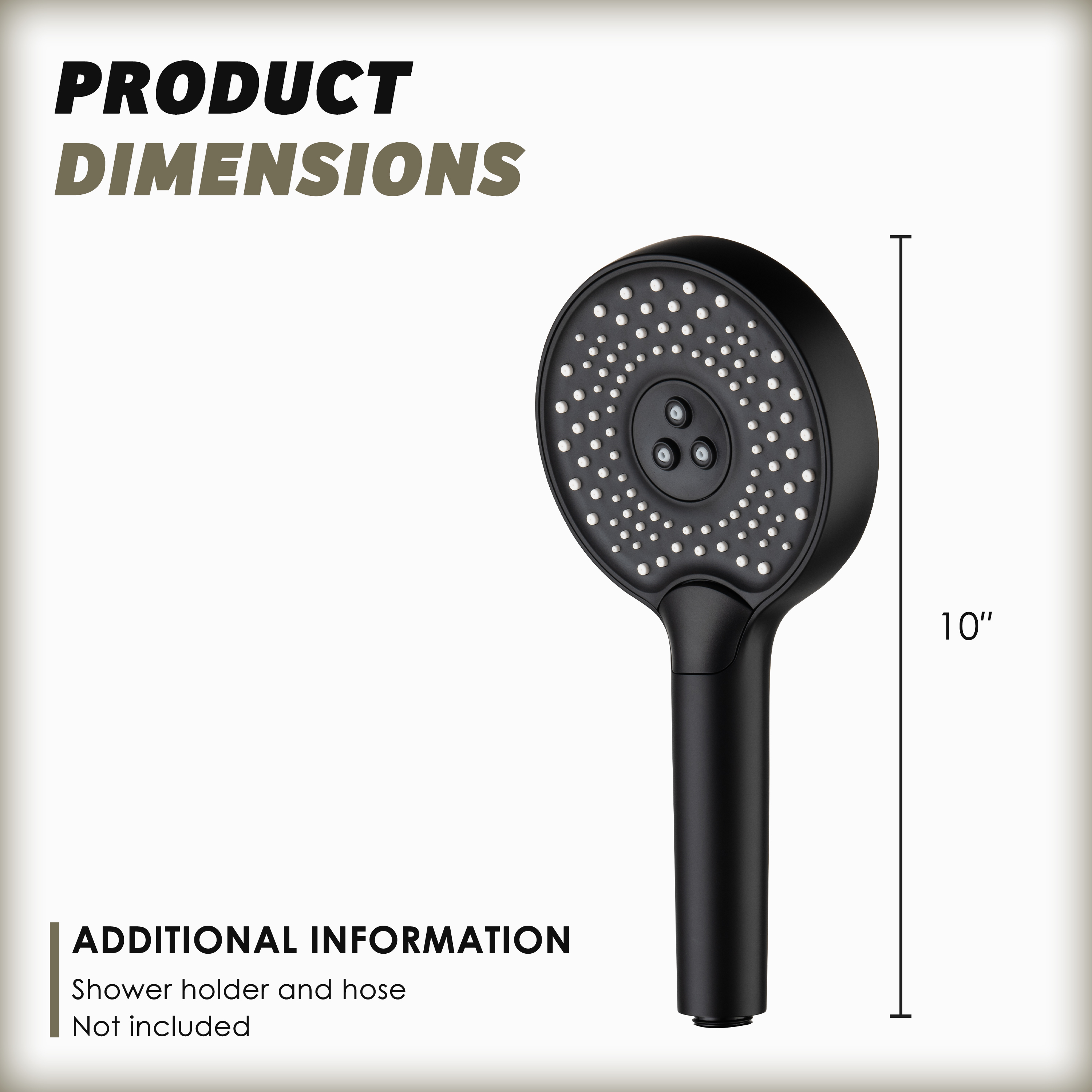 3-Function Handheld Shower Head with Rain & Massage Spray