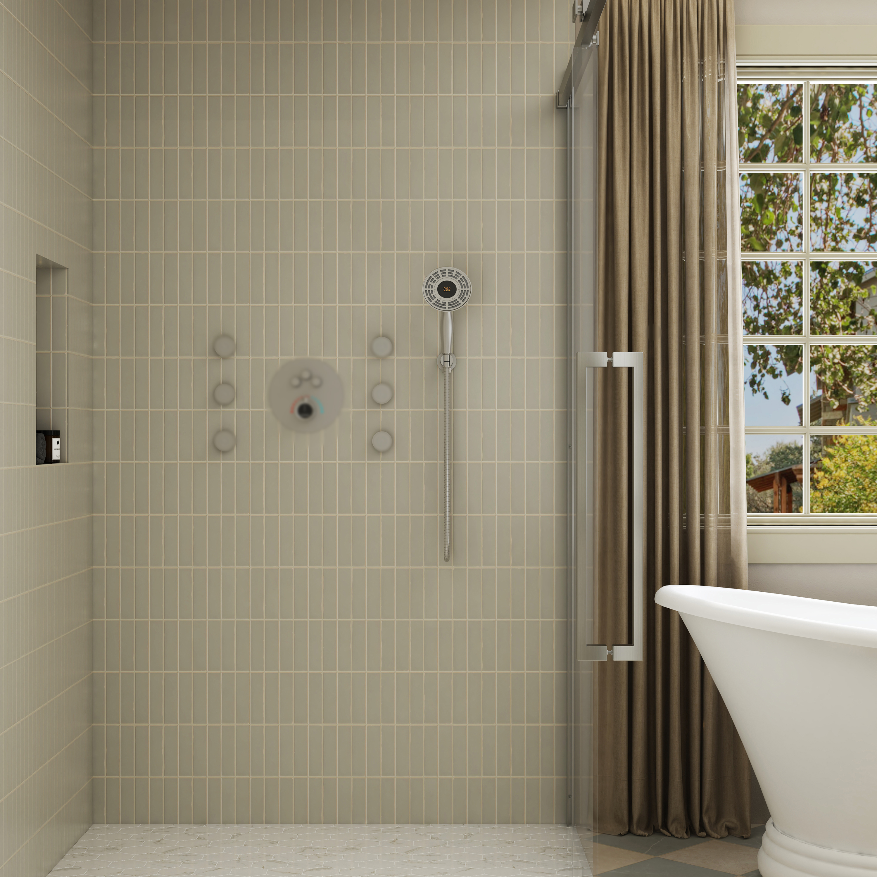 Digital Display Handheld Shower Head with Real-Time Temperature