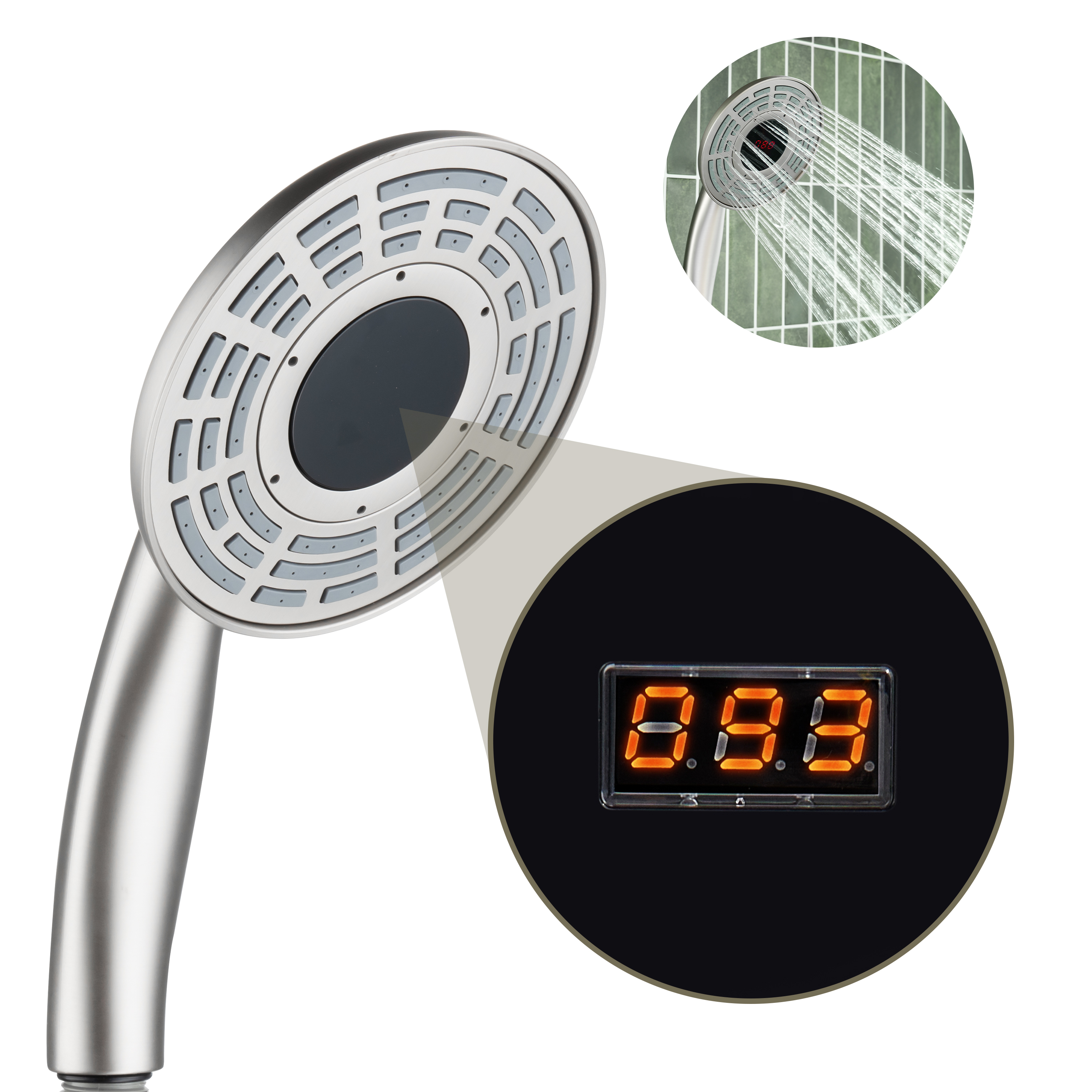 Digital Display Handheld Shower Head with Real-Time Temperature