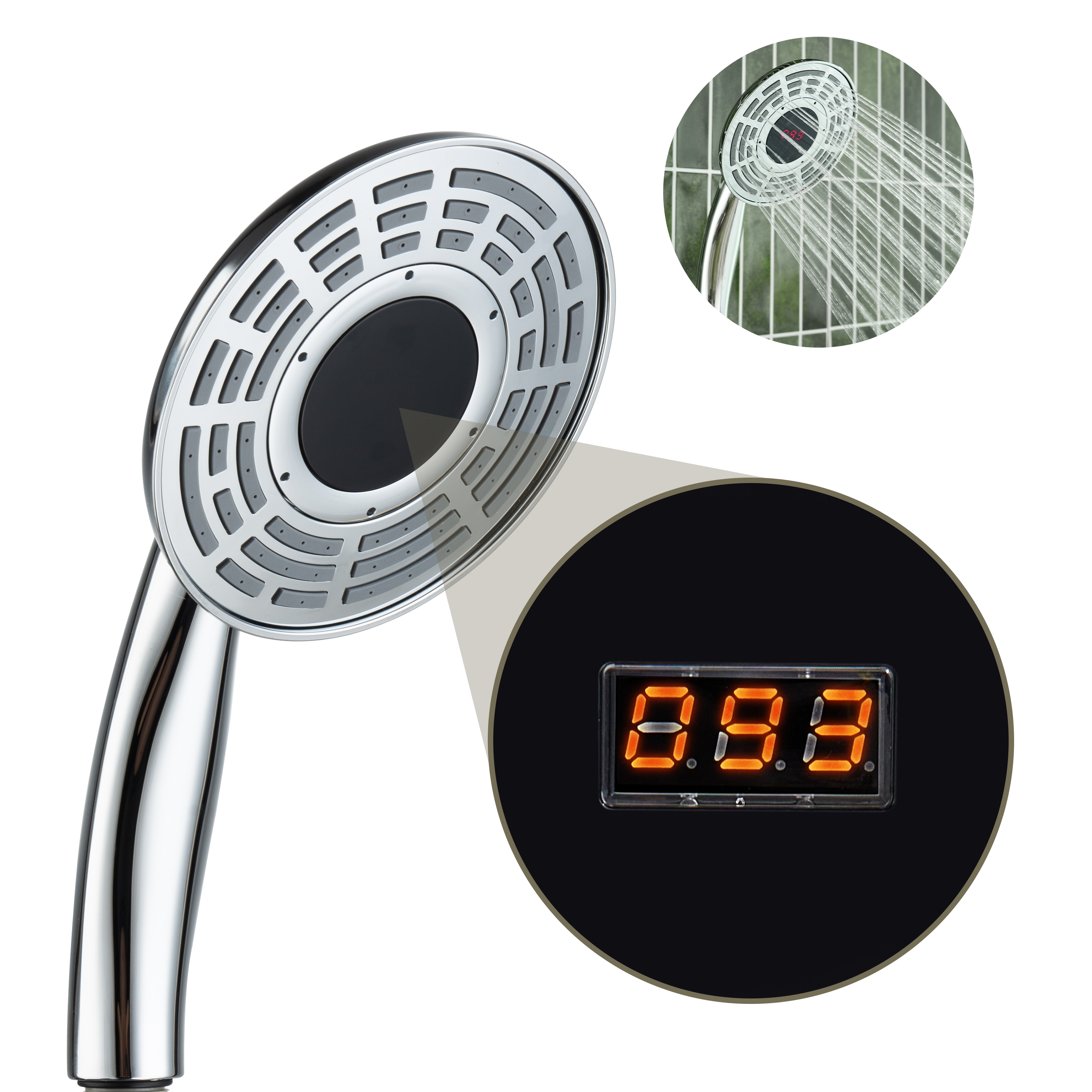 Digital Display Handheld Shower Head with Real-Time Temperature