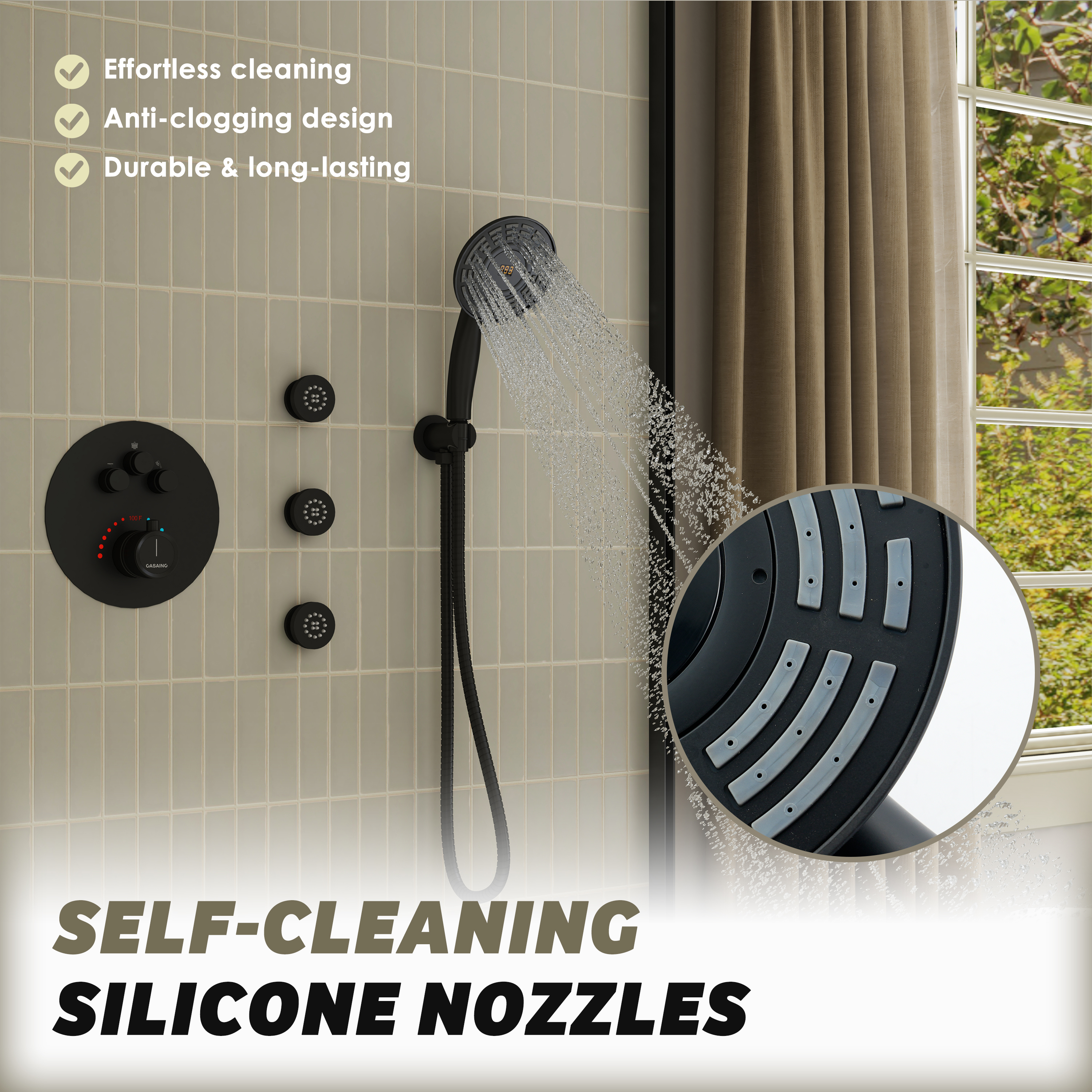 Digital Display Handheld Shower Head with Real-Time Temperature