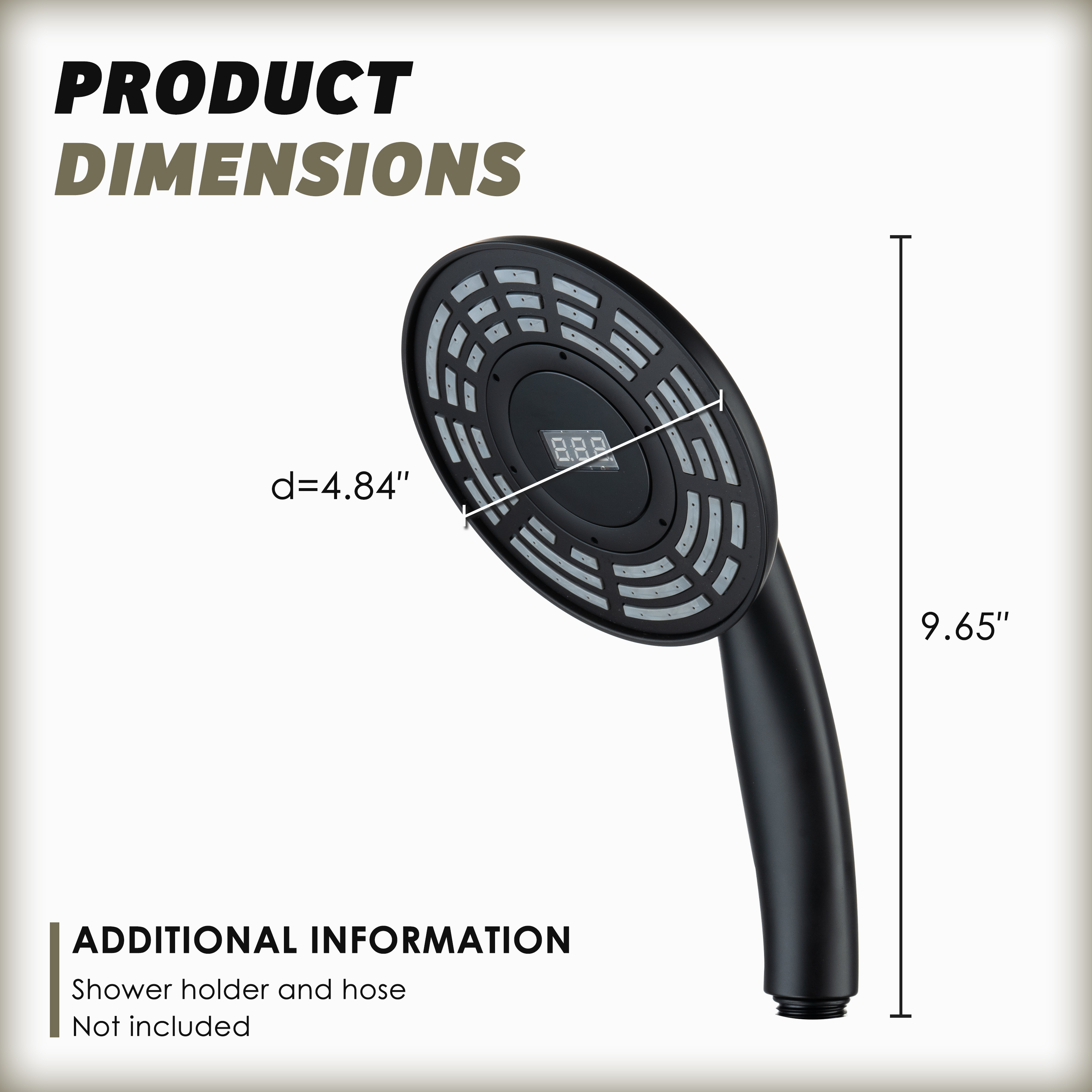Digital Display Handheld Shower Head with Real-Time Temperature