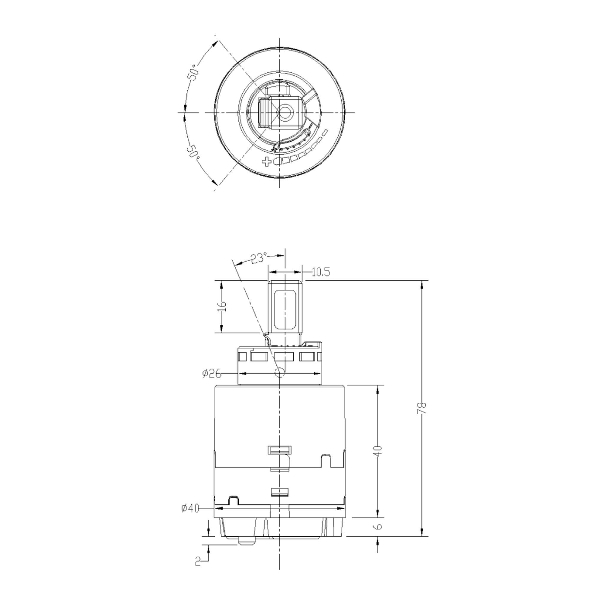40-PHF-I 40mm Pressure Balance Cartridge Shower Valve Cartridge Replacement