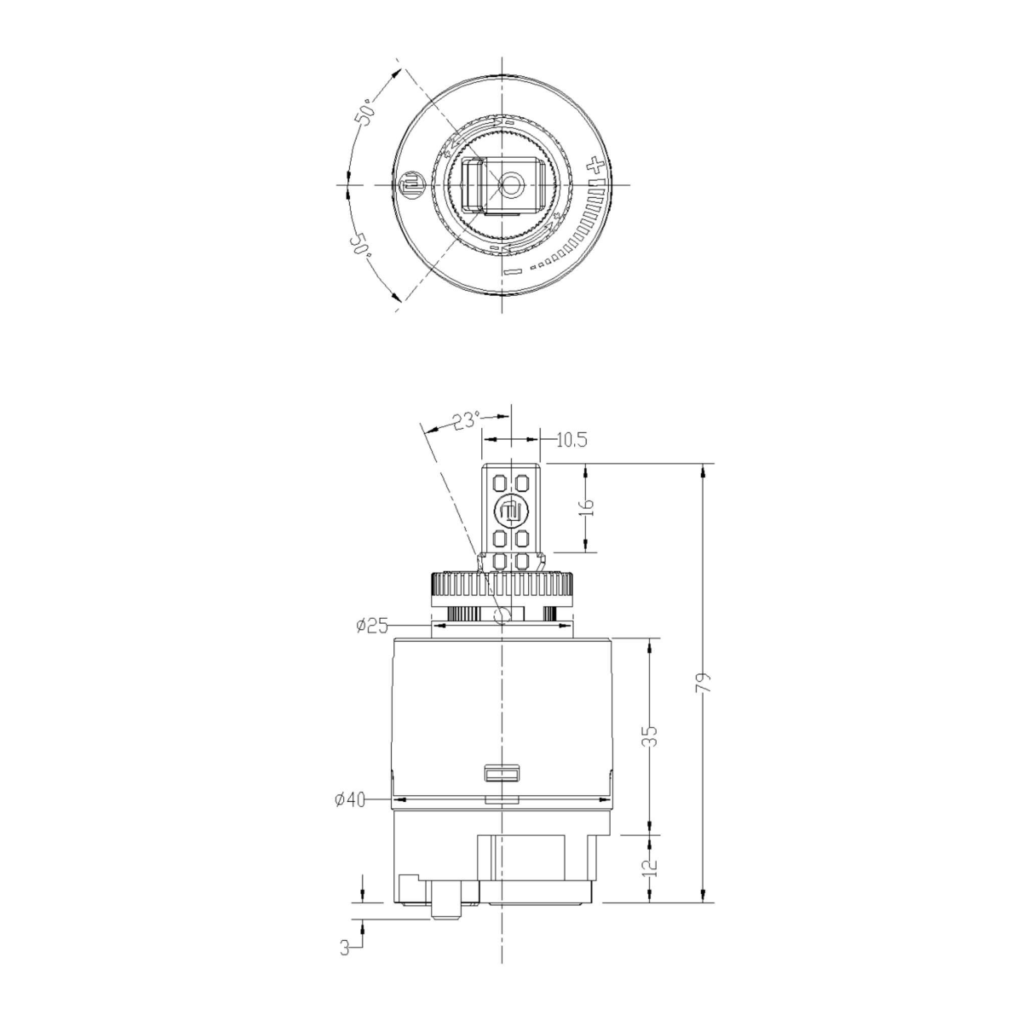 40mm Pressure Balance Cartridge for Casainc Shower System Cartridge Replacement