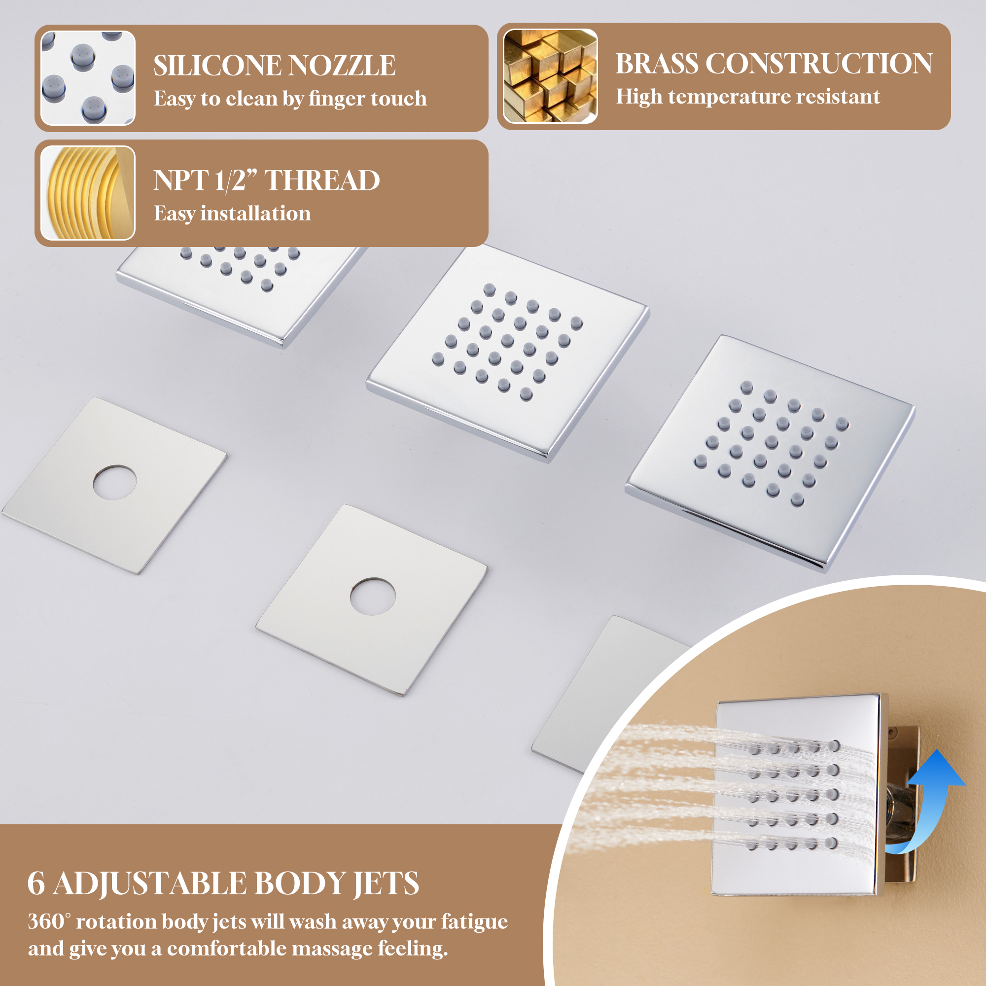22" Luxury Thermostatic Shower System with Digital Temperature Display