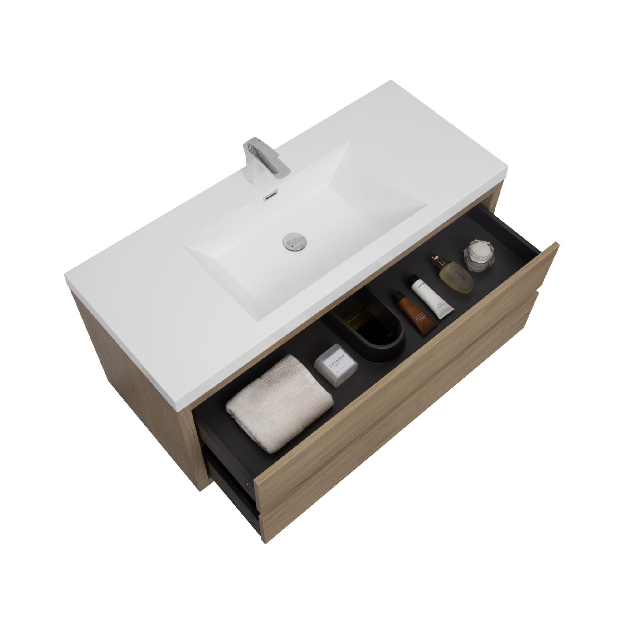 48-inch Floating Bathroom Vanity with Sink Wall-Mounted Bathroom Cabinet