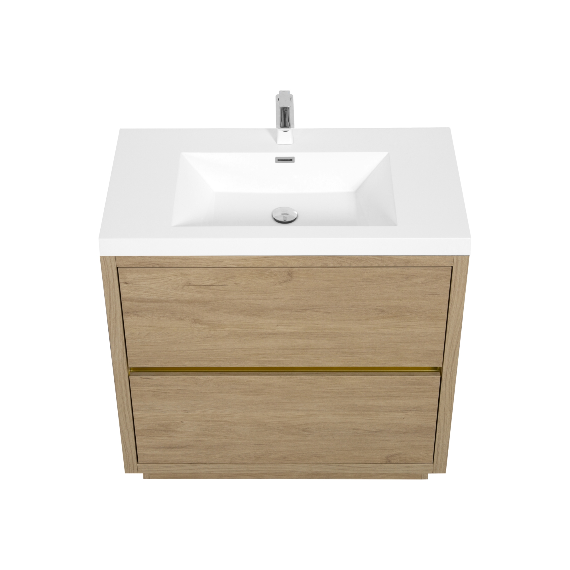 36-inch Freestanding Bathroom Vanity with Stone Resin Sink and 2 Drawers