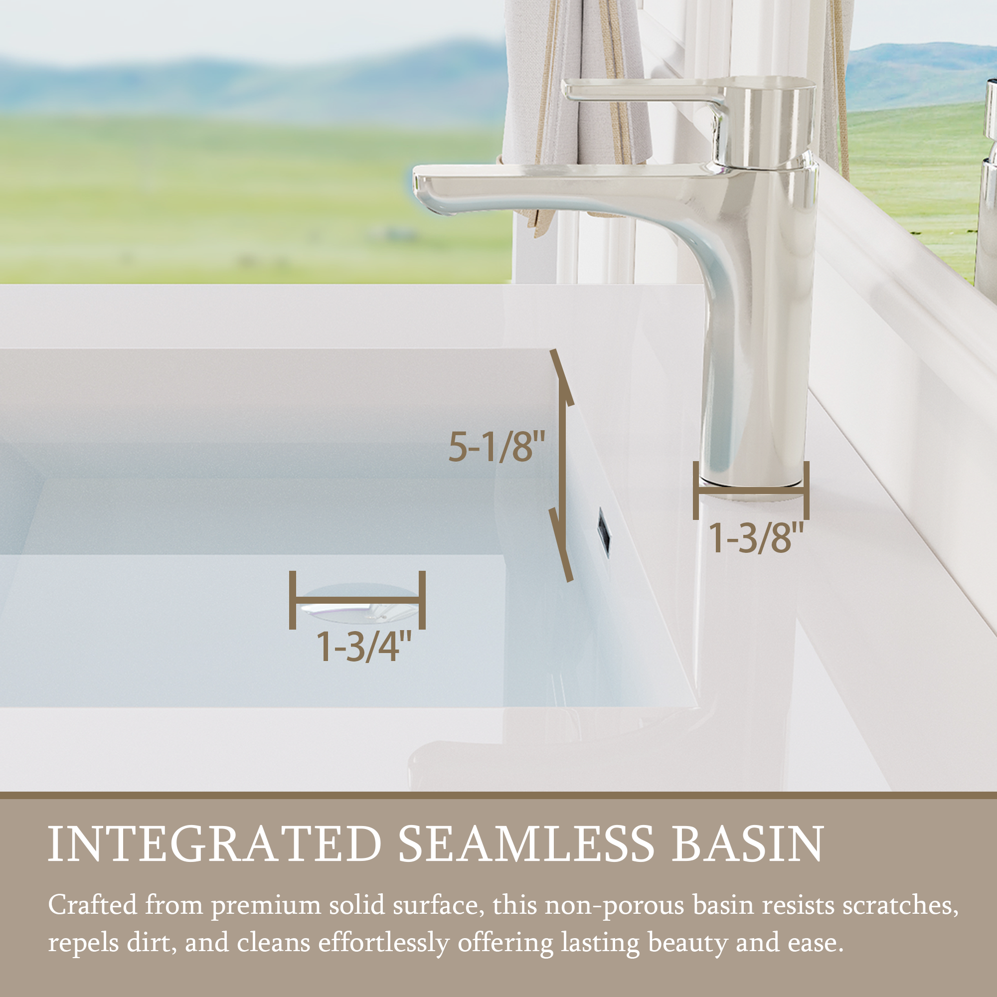 42-inch Wall-Mounted Bathroom Vanity with Sink and Storage Cabinet