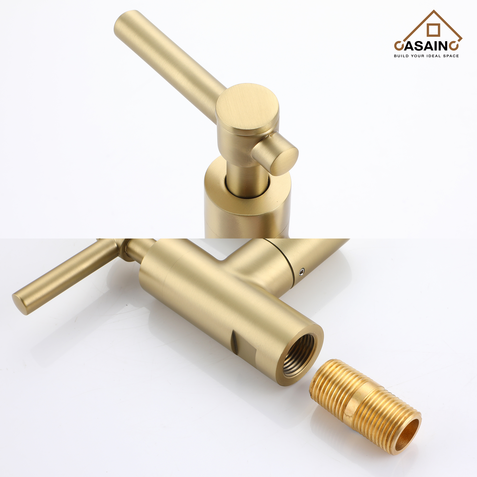 Stainless Steel Folding 2-Handle Switch Head Wall Mounted Pot Filler Kitchen Faucet