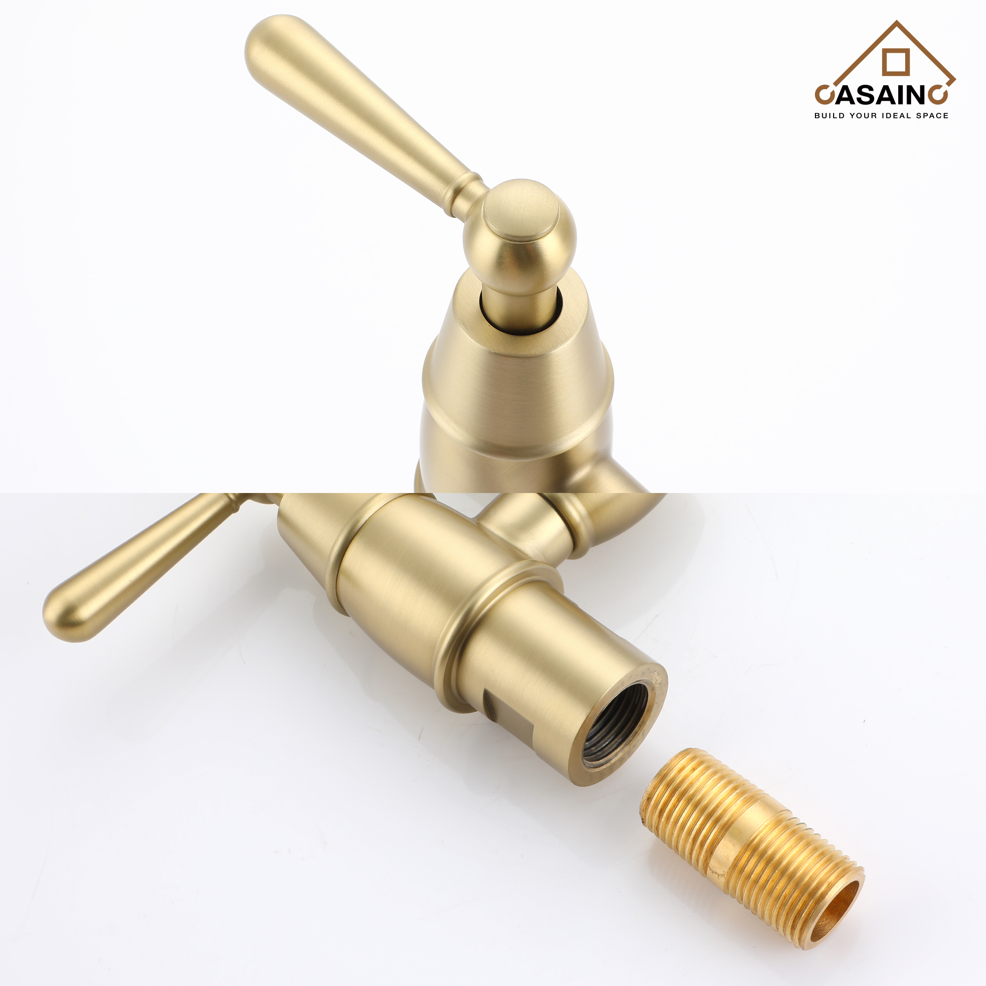 Stainless Steel 2-Handle Pot Filler Kitchen Faucet Wall Mount