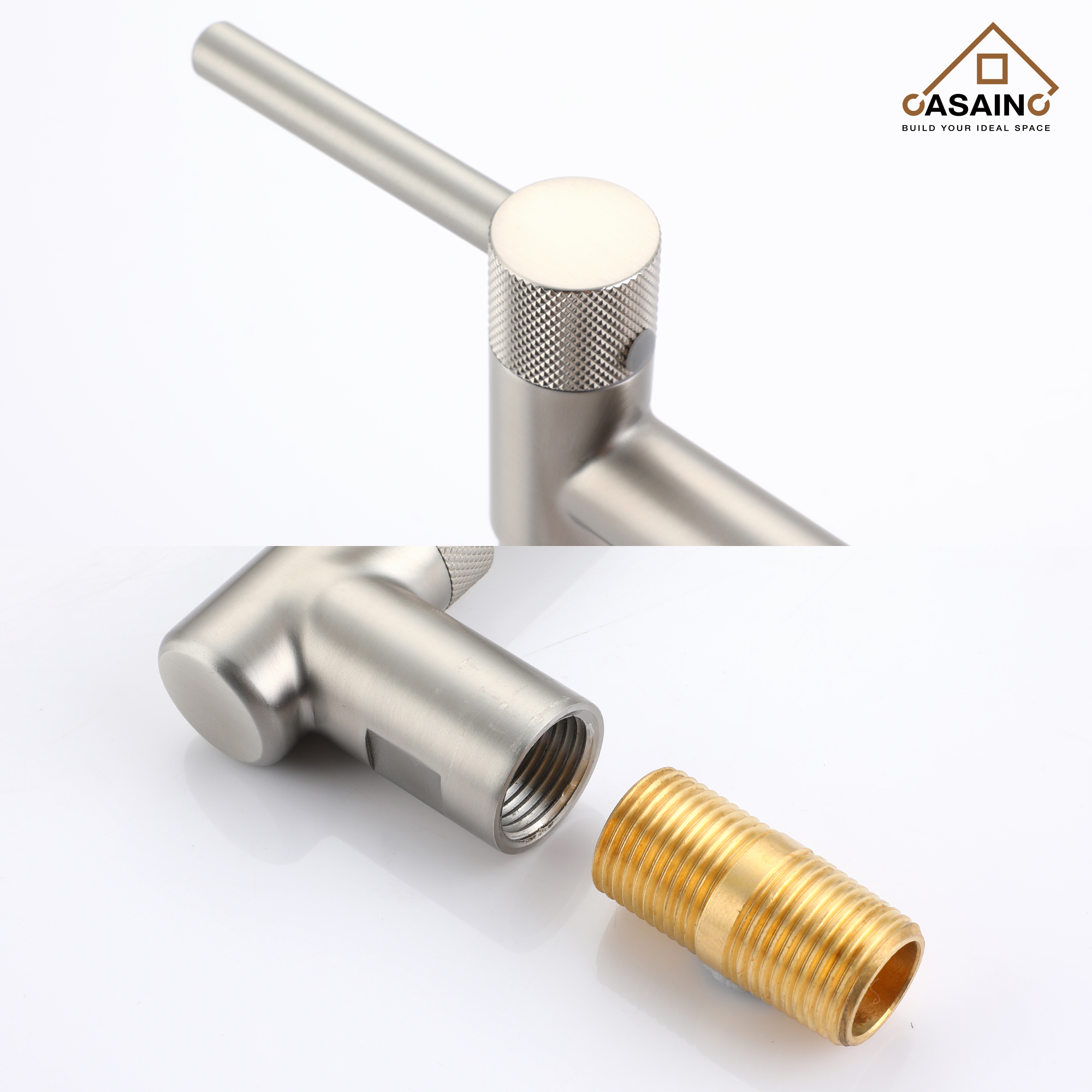 Wall-Mount Pot Filler Kitchen Faucet with Adjustable Folding Arm