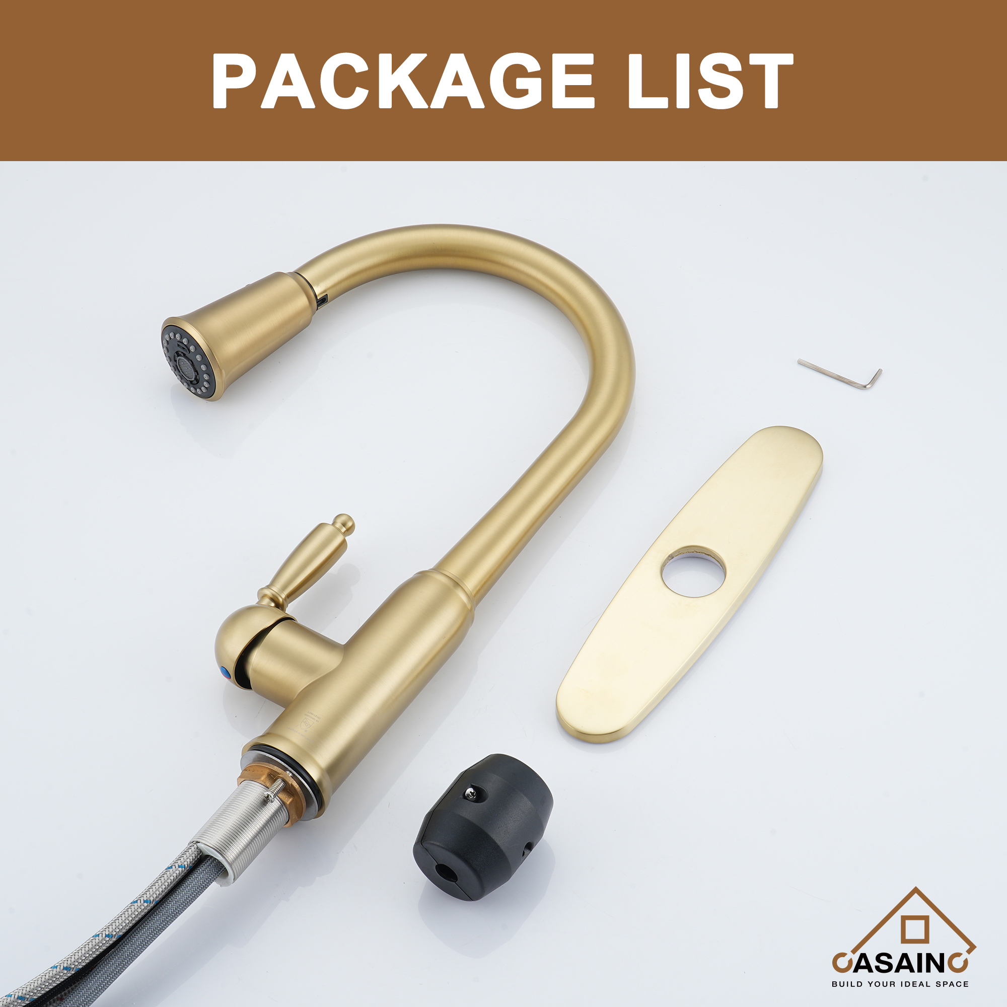 Casainc Single-Handle Kitchen Faucet with  Pull-Out Sprayer