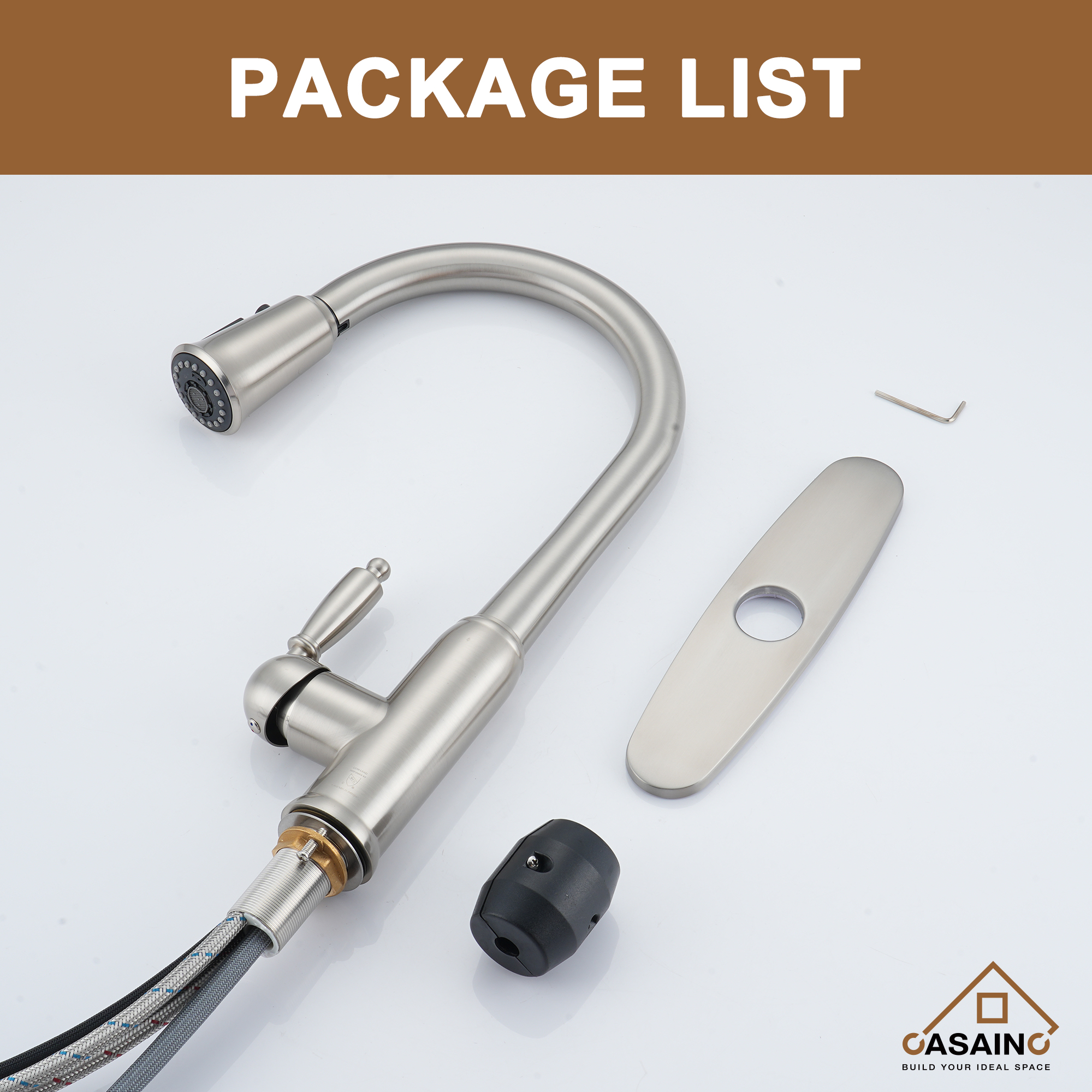 Casainc Single-Handle Kitchen Faucet with  Pull-Out Sprayer