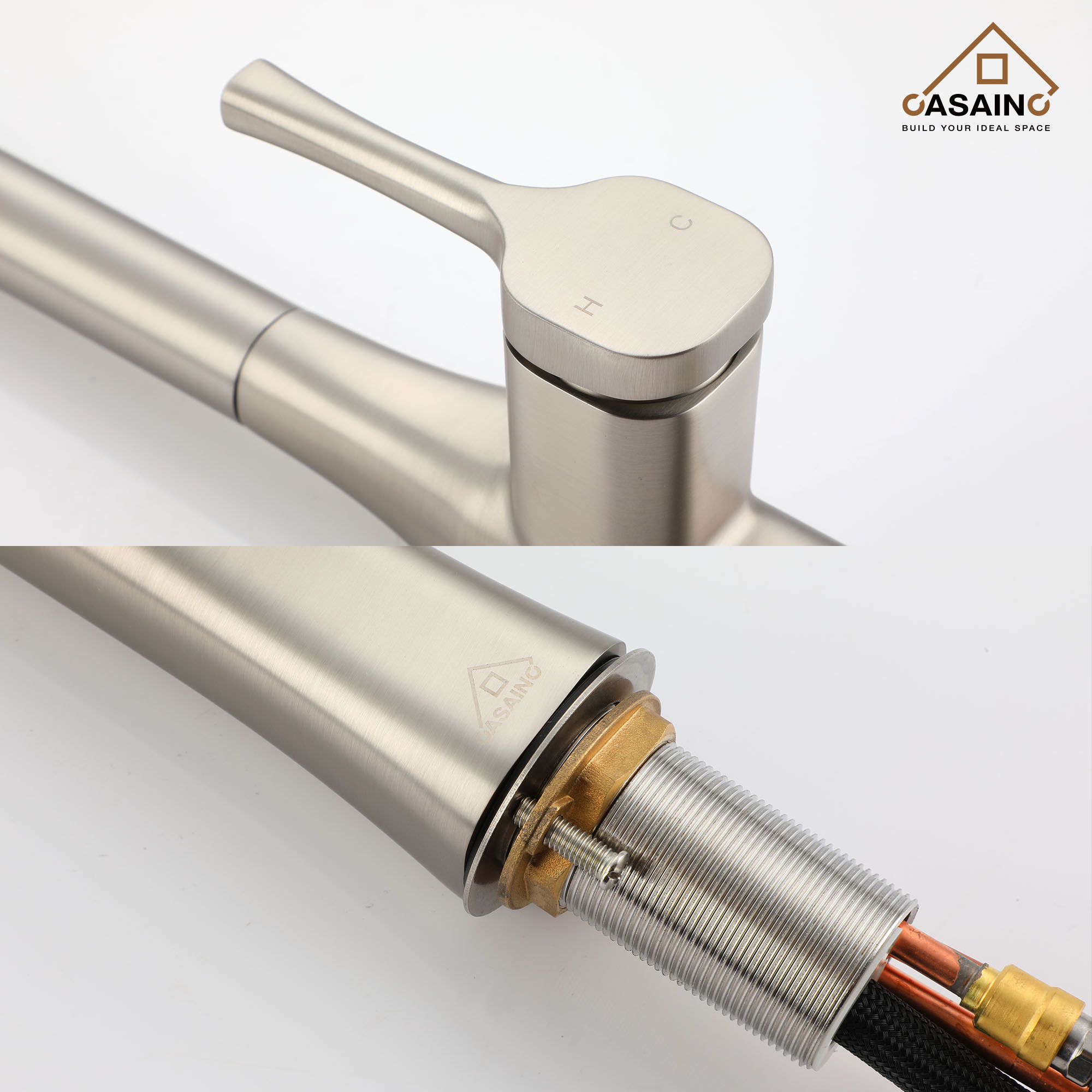 CASAINC Single-Handle Kitchen Faucet with  Pull-Down Sprayer