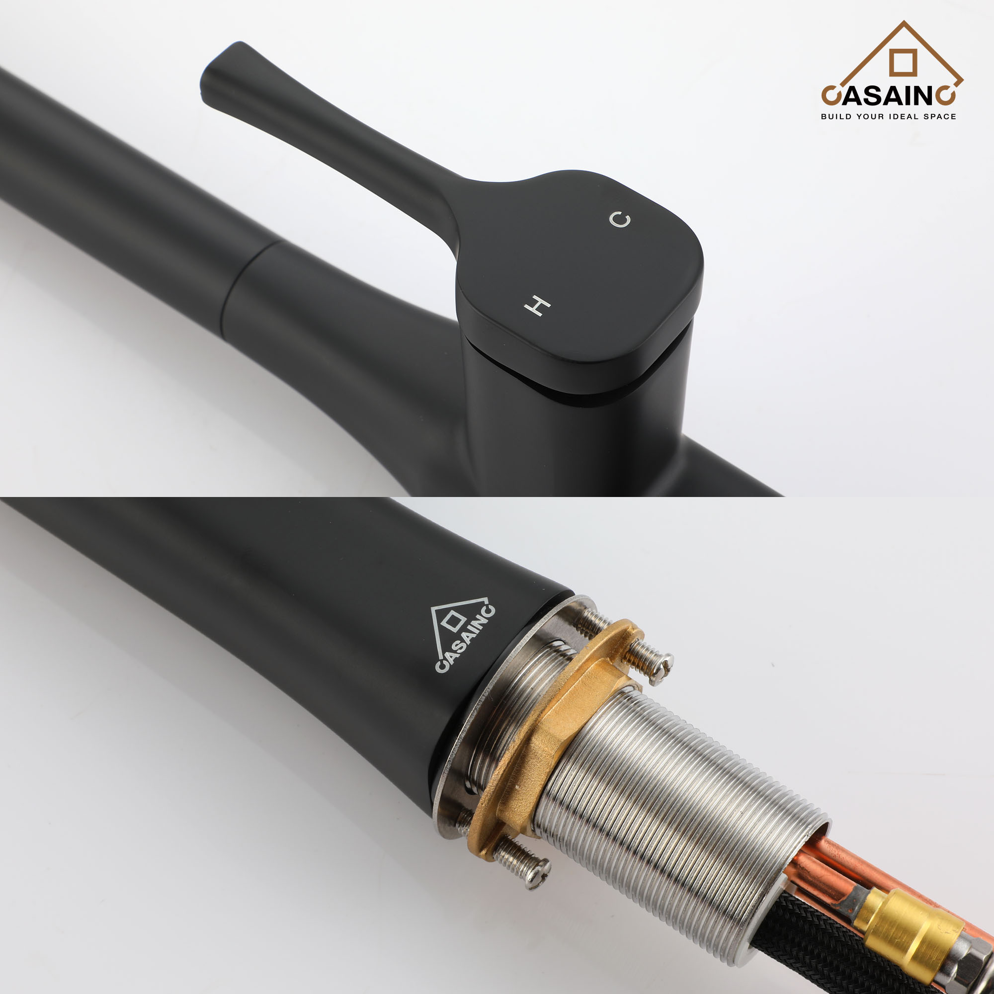 CASAINC Single-Handle Kitchen Faucet with  Pull-Down Sprayer